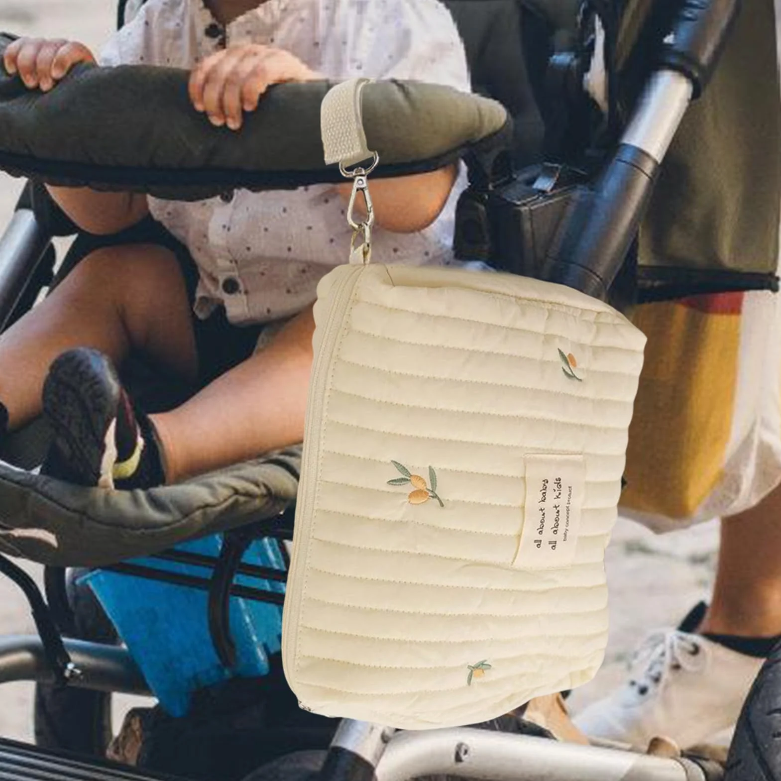 Generico Borsa Da Viaggio Per Passeggino | Borsa Da Viaggio Per Passeggino,Borsa con Zip Grande Capacità per Biberon Salviette Telefono Chiavi e Accessori Pulizia