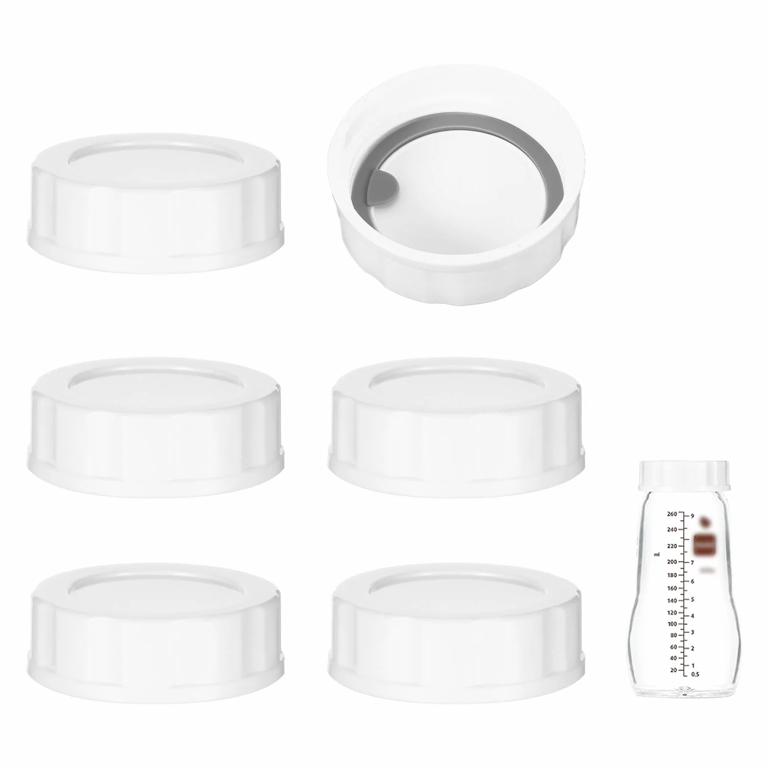6 tappi bianchi per bottiglie da viaggio, compatibili con biberon MAM, coperchio per biberon, a prova di perdite, per latte materno, accessori per bambini, colore bianco, riutilizzabile