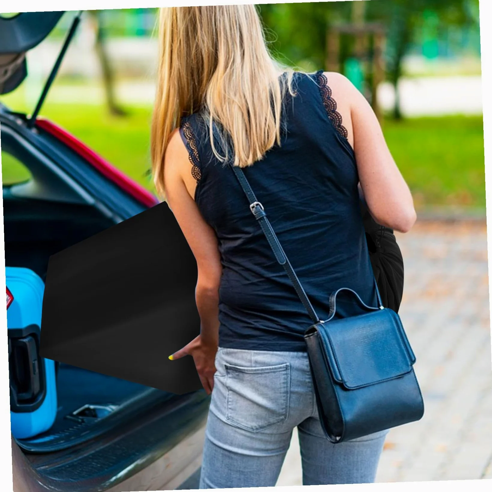 FRCOLOR Borsa da Trasporto per Carrozzina in Nylon Nero con Chiusura a Coulisse Bloccabile e Spallacci Imbottiti, per Aereo e Trasporto Comodo