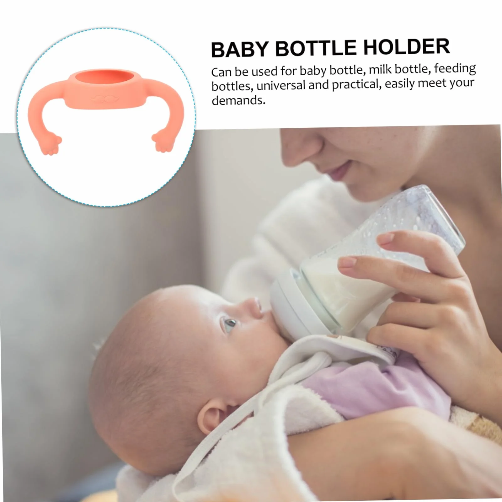 VICASKY Manici per Bottiglie in Silicone Rosa 2 Unitá Impugnatura Morbida e Confortevole per Bambino Bambina Facilmente Installabili