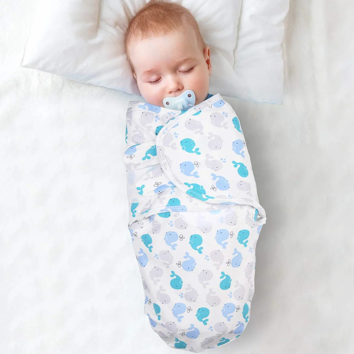 Vicloon Baby Swaddle Coperta, 2Pcs Copertina Avvolgente Regolabile per Neonato, Sacco Nanna Swaddle per Bebè, Copertina Fasciante Sacchi Nanna in Morbido Cotone per Neonati