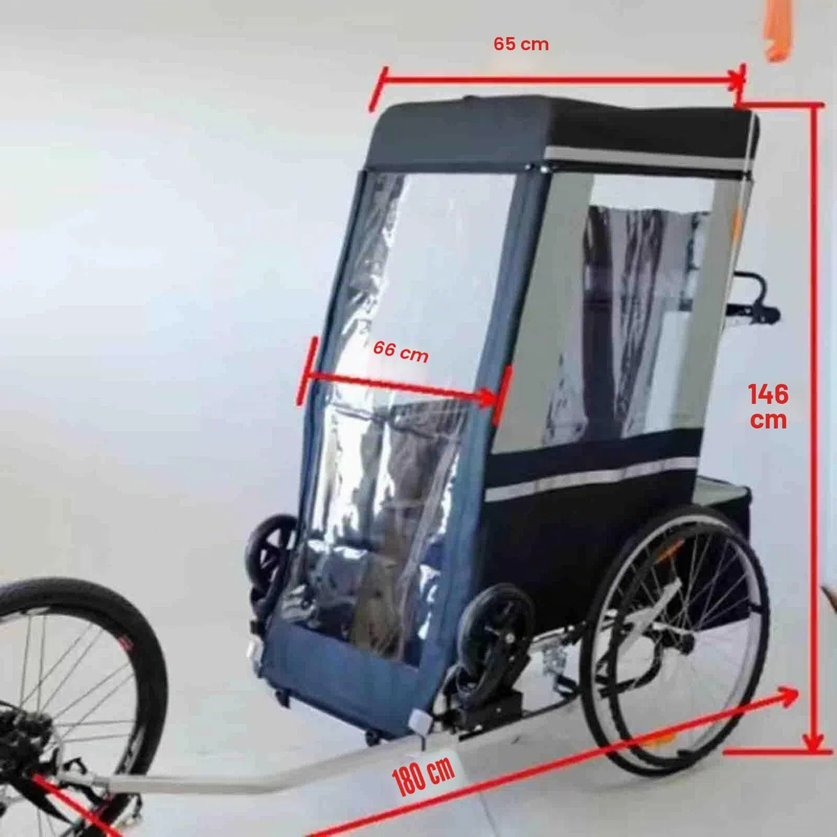 CAULO Rimorchio per Bicicletta Sedia a rotelle per Adulti Bicicletta Rimorchio Posteriore in Lega di Alluminio Assorbimento degli Urti Trattore Comodo Carrello Multifunzionale (Blue)