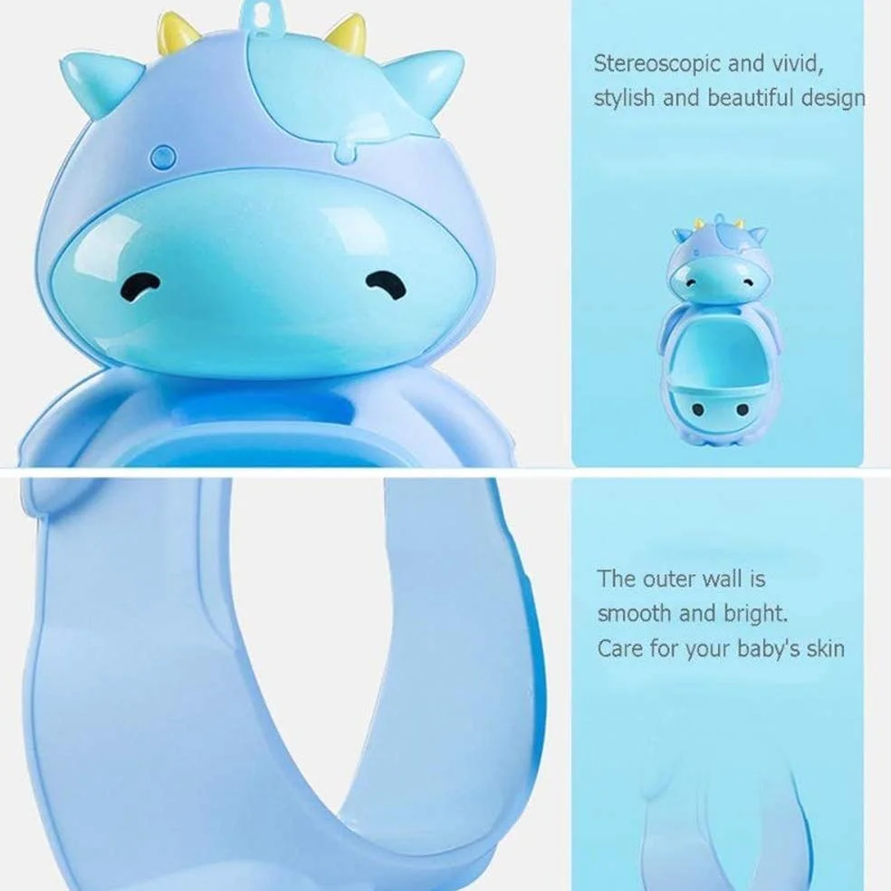 Urnata di Formazione del vasino della Forme della Mucca Sveglia per i Ragazzi con Il Bersaglio di puntamento Divertente, Il Toddler Boy Toilet Pee Trainer - Blu (Color : Purple)