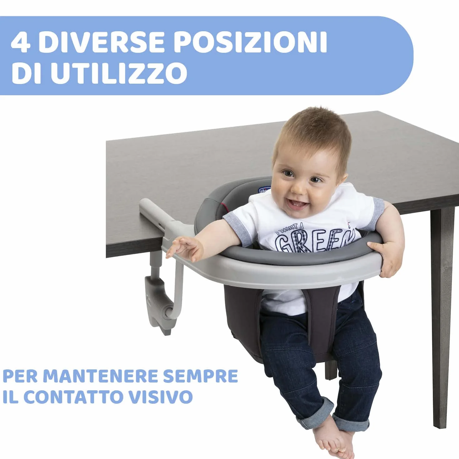 Seggiolino da Tavolo 360, Seggiolino per Pappa con Sistema di Rotazione, Lavabile, Trasportabile, 6 Mesi+