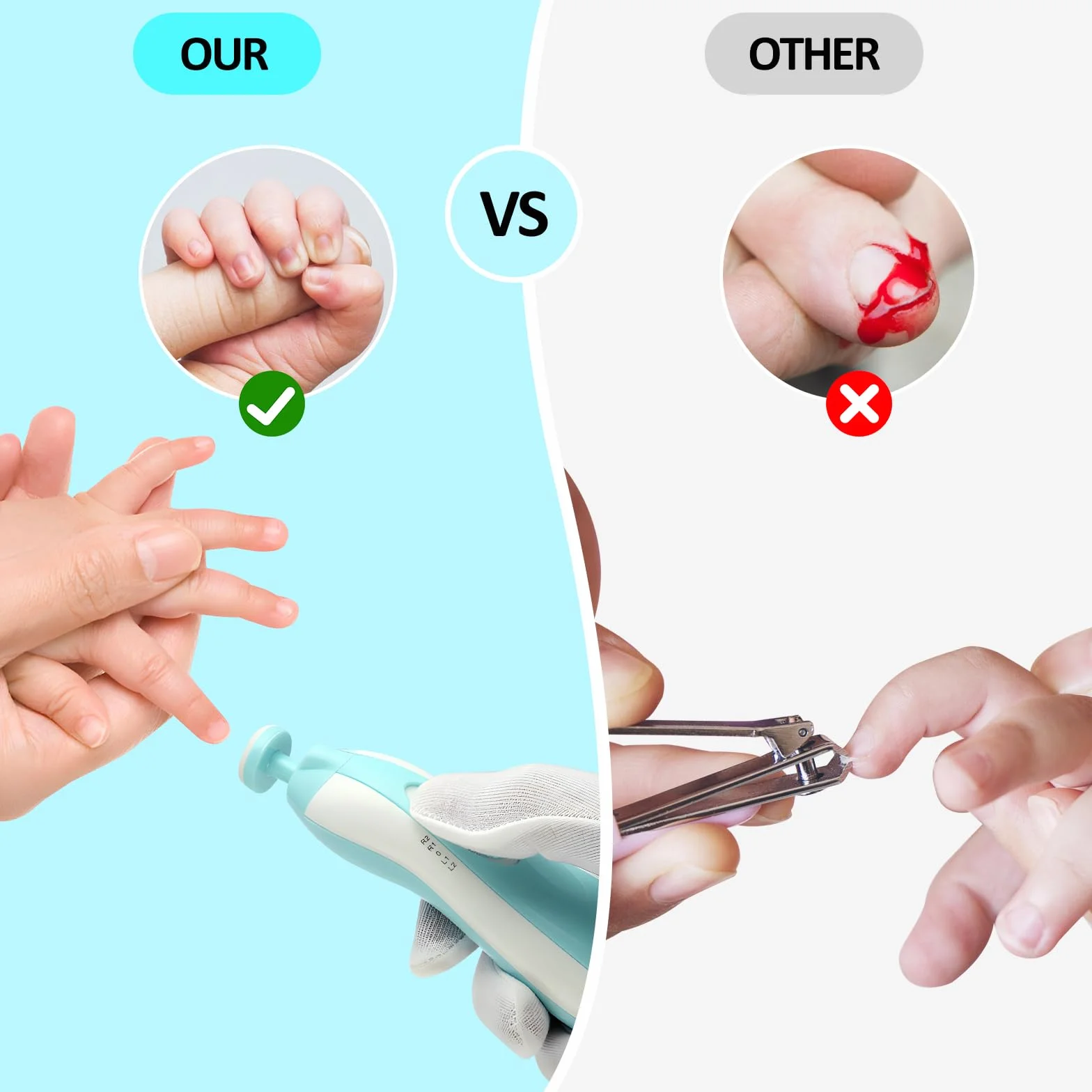 Lima per Unghie Elettrica per Bambini, 14 in 1 Kit Lima Per Unghie Per Bambini, Lima Elettrica per Unghie Neonato con 12 Testina di Ricambio, per Unghie, Manicure e Pedicure a Basso Rumore