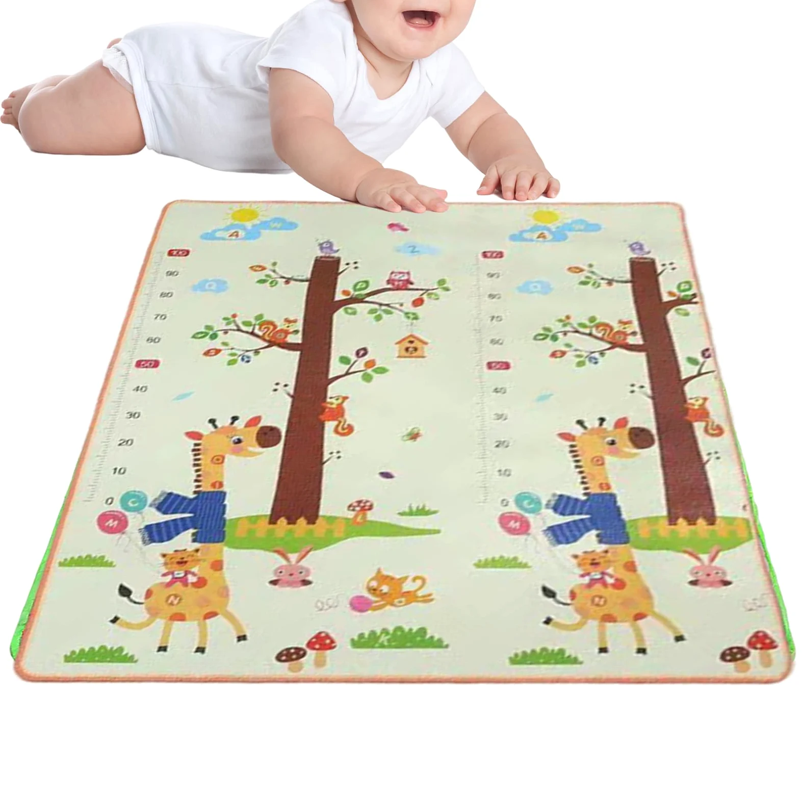 Tappeto Attività Bambini 200 x 180 cm Tappeto per Gattonare e | Tappeto per Sala Giochi e Area Ricreativa Per Casa Appartamento Fattoria Asilo Soggiorno e Camera da