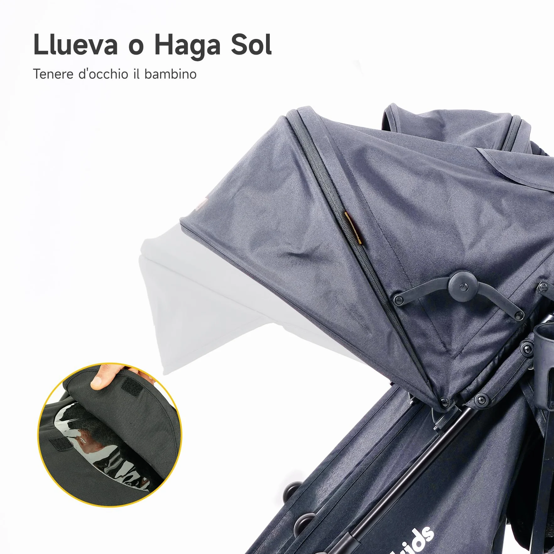 Jovikids Passeggino Gemellare Leggero per Bambini 0-36 Mesi, Doppio Passeggino per Gemelli/Fratelli fino a 15 kg, Cappottina Estesa, 5 Punti di Sicurezza, 2 Grandi Cestini (Grigio)