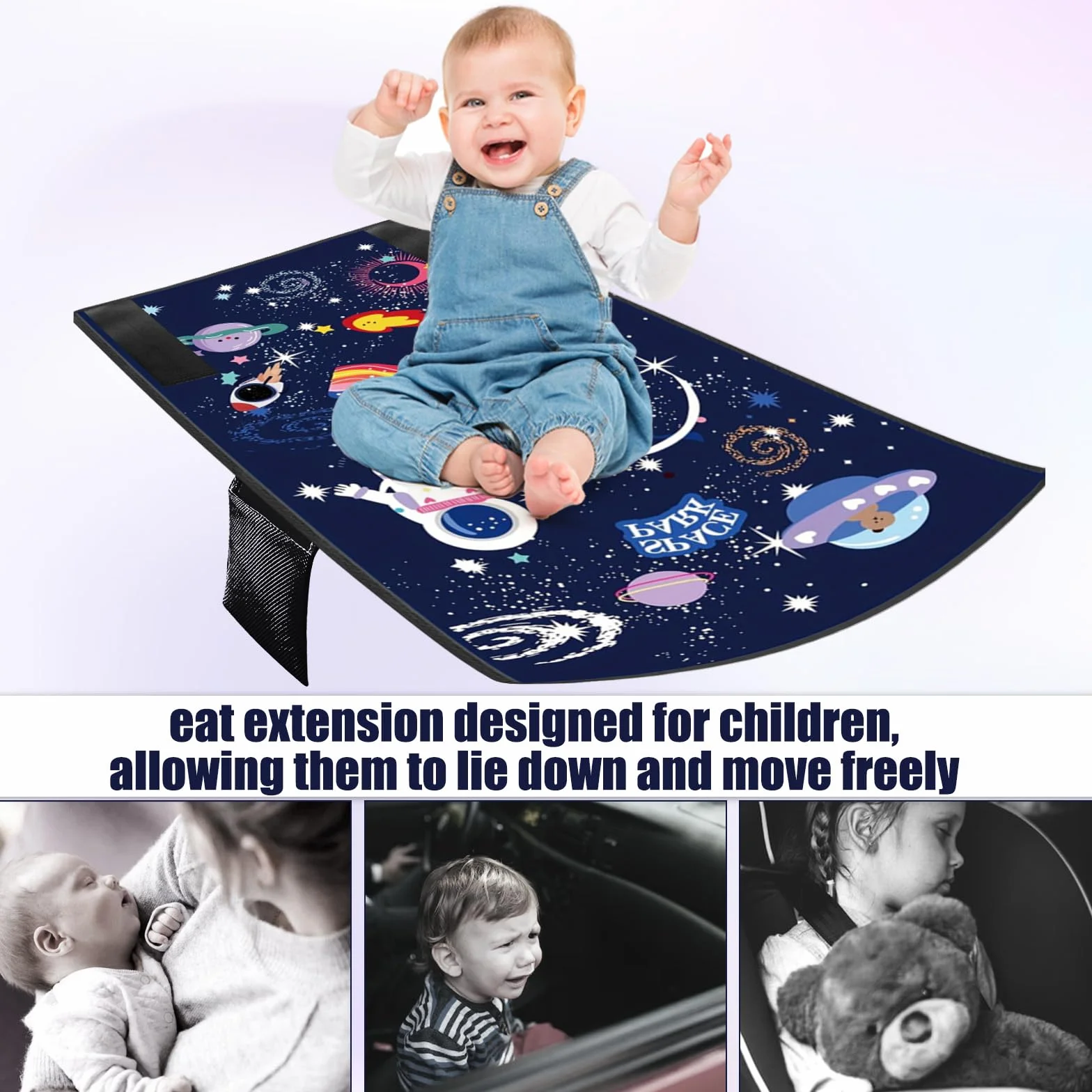 Estensione del sedile per bambini, poggiapiedi aereo, 79 x 44 cm, poggiapiedi per aereo, leggero e pieghevole, prolunga per viaggi in volo per bambini