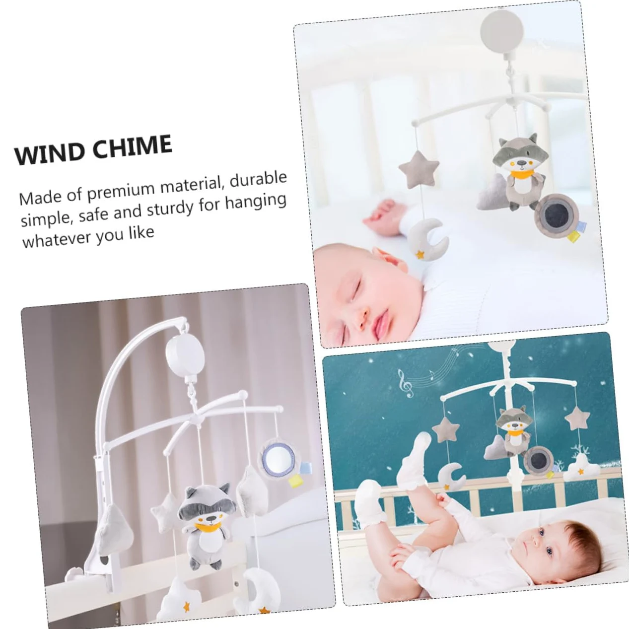 Pendente per Culla Girevole Carillon in Plastica per Ragazzo Ragazza | Ornamento Sospeso per Cameretta, Regalo per Battesimo e Shower, Decorazione da Letto