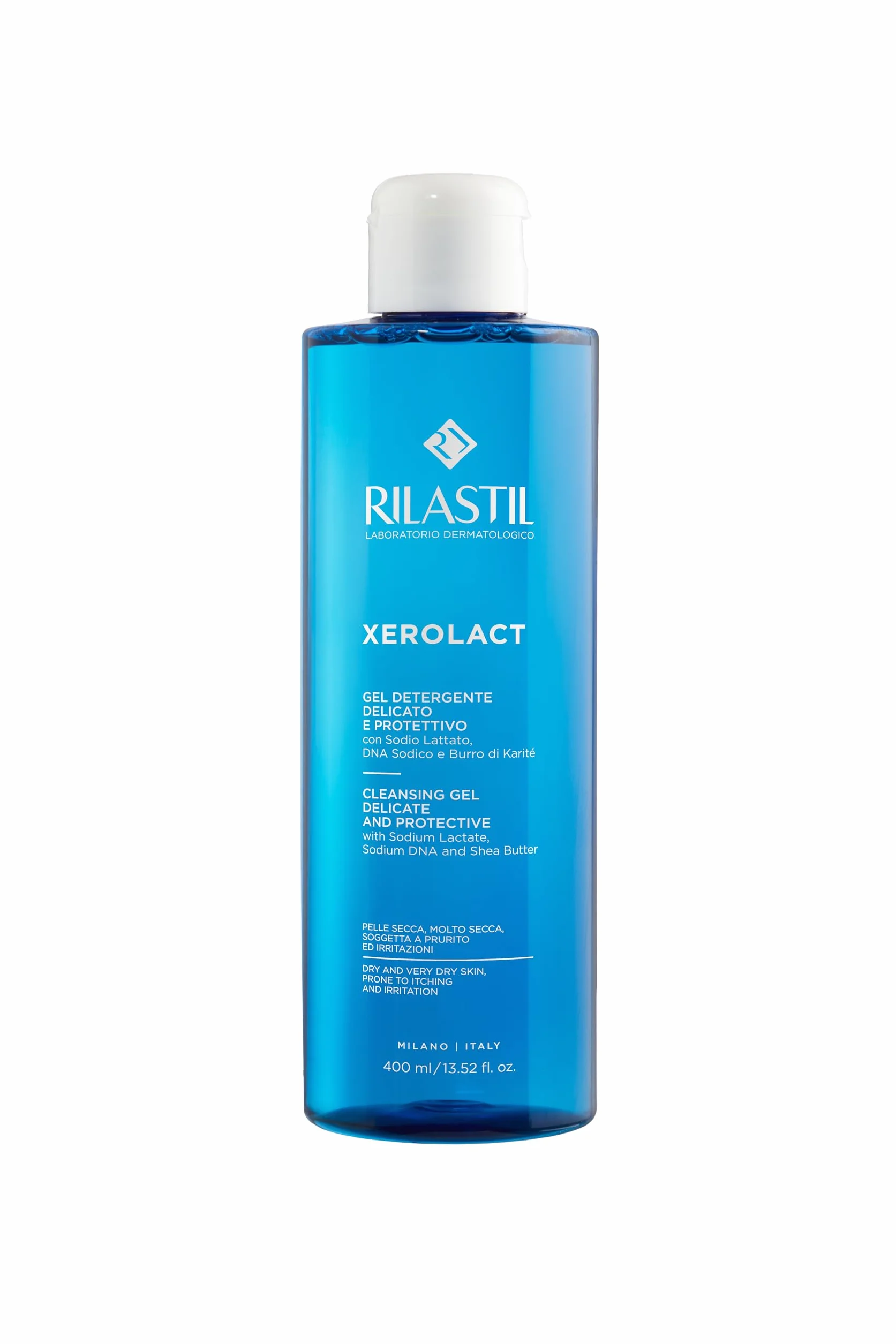 Rilastil Xerolact Gel Detergente per Neonati, Bambini e Adulti, Delicato e Protettivo per le Pelli con Tendenza Atopica