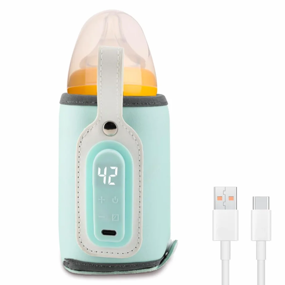 Scaldabiberon portatile, scaldabiberon USB con display LCD, temperatura regolabile, borsa scaldabiberon scaldavivande, scaldabiberon scaldabiberon termostato scaldabiberon per tutte le bottiglie
