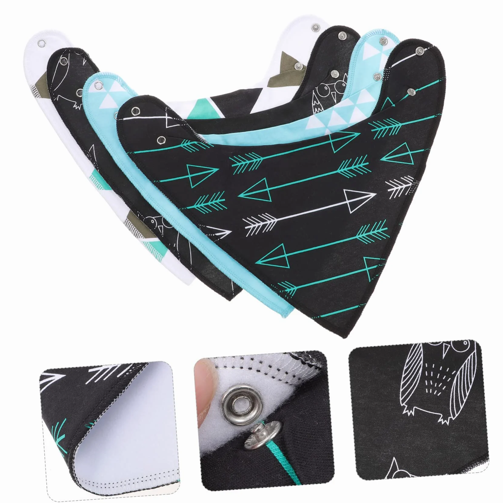 ifundom 12pezzi Bavaglini Impermeabili Per Bavaglini Cotone Bandana Assorbenti e Lavabili Protezione Per Pasti e Saliva Adatti e Piccoli