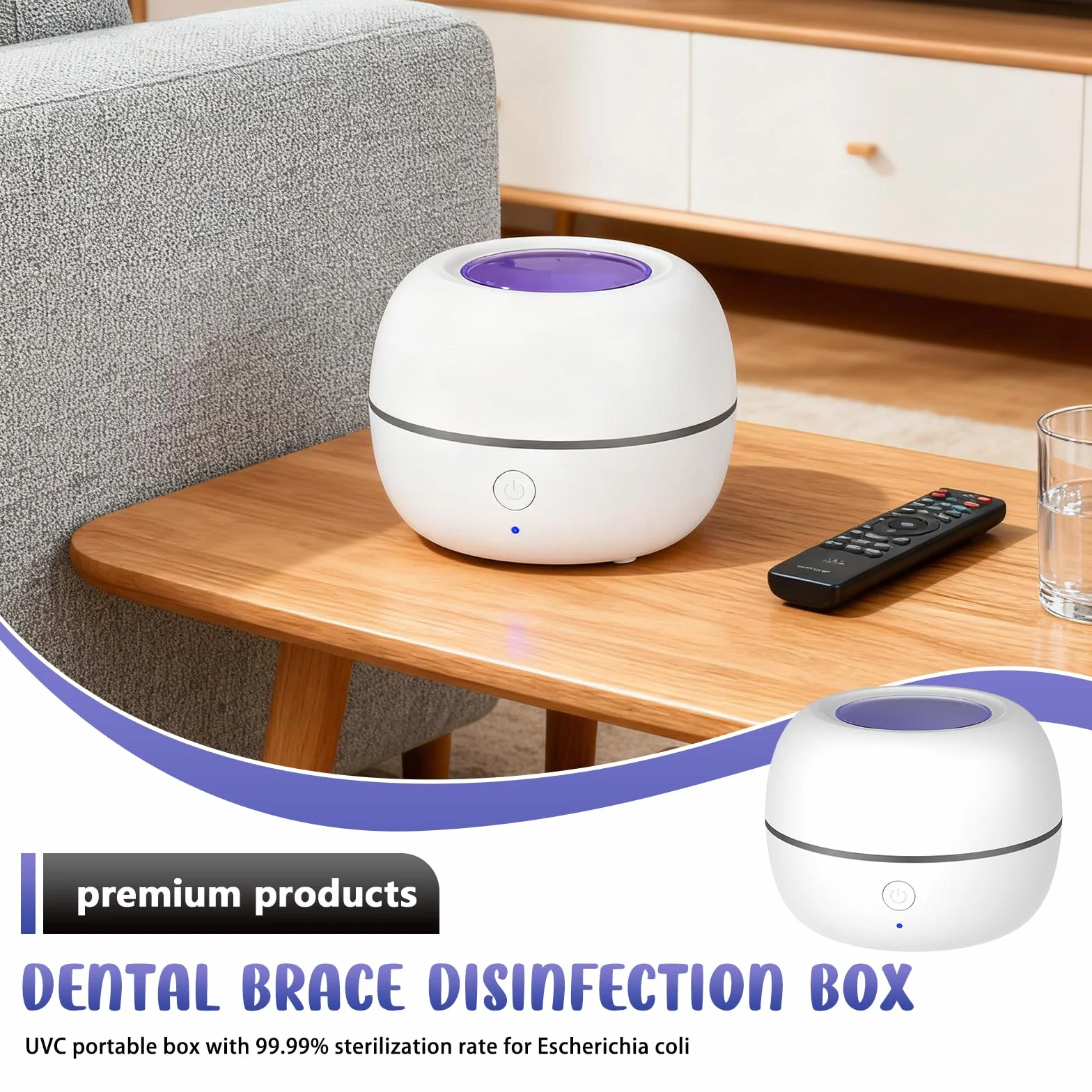 BAIFULAI Terilizzatore portatile per ciuccio: sterilizzatore UV ricaricabile USB, mini esterilizador Portátil De Uv disinfettante per ciuccio, tappi per le orecchie e altri piccoli pezzi (bianco)
