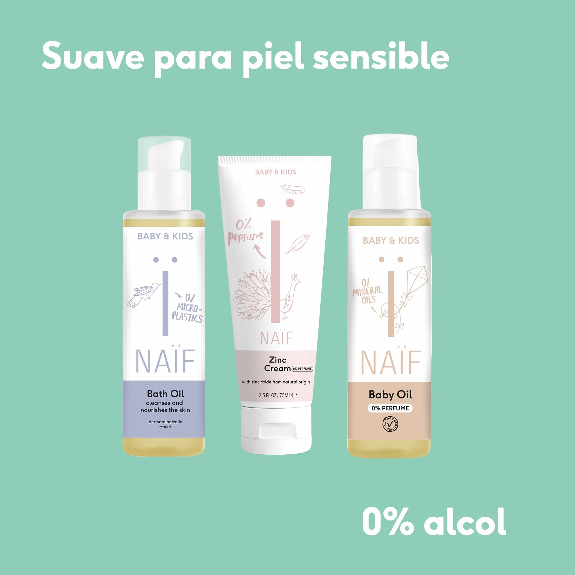 Naïf - Olio per bambini - per neonati e bambini - Con ingredienti naturali - Vegano- Prodotti per la cura del bambino - Olio per bambini - Massaggio per bambini - 100 ml