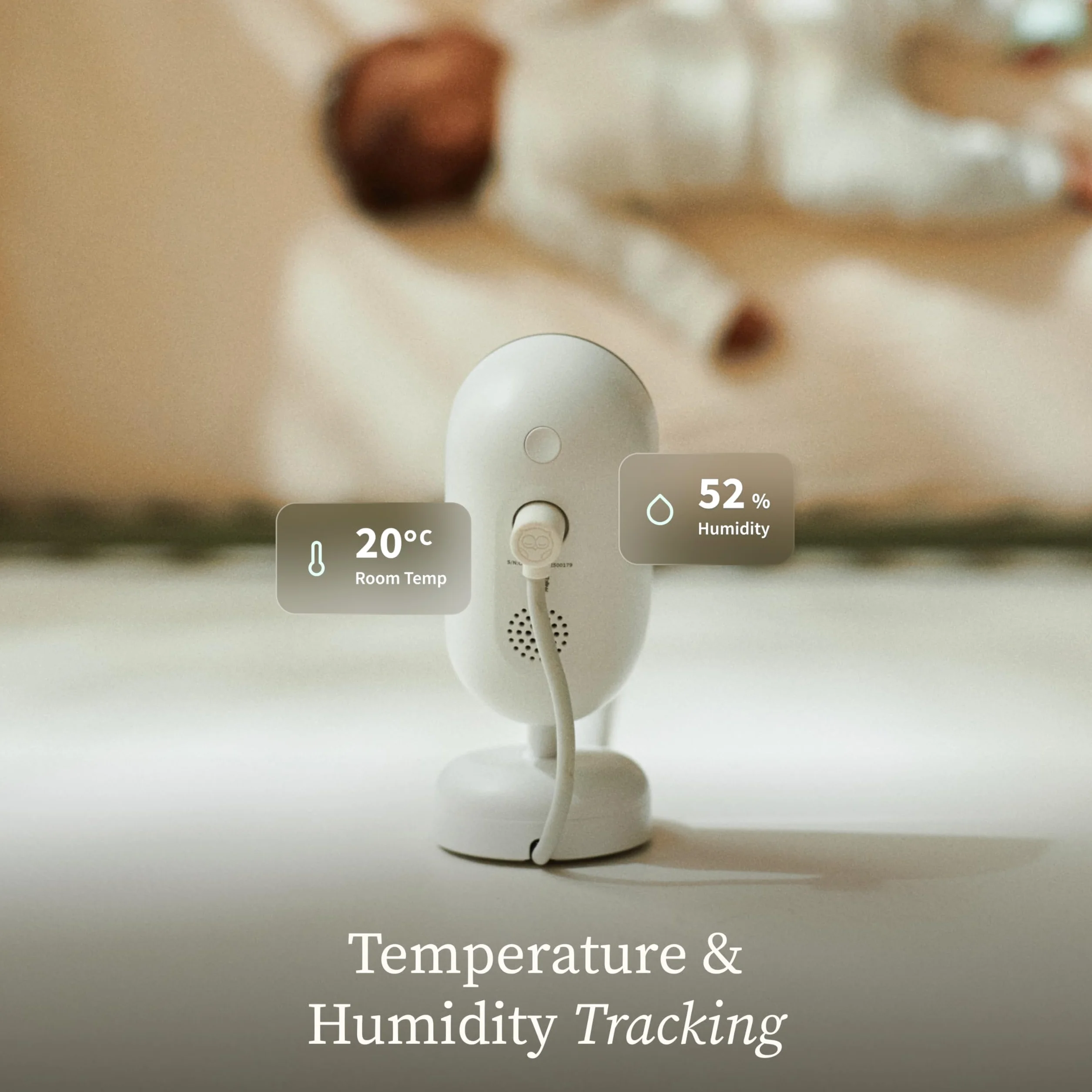 Owlet Dream Sight - Baby monitor intelligente con camera HD 2K, Avvisi pianto, suoni e movimenti, Monitoraggio temperatura e umidità