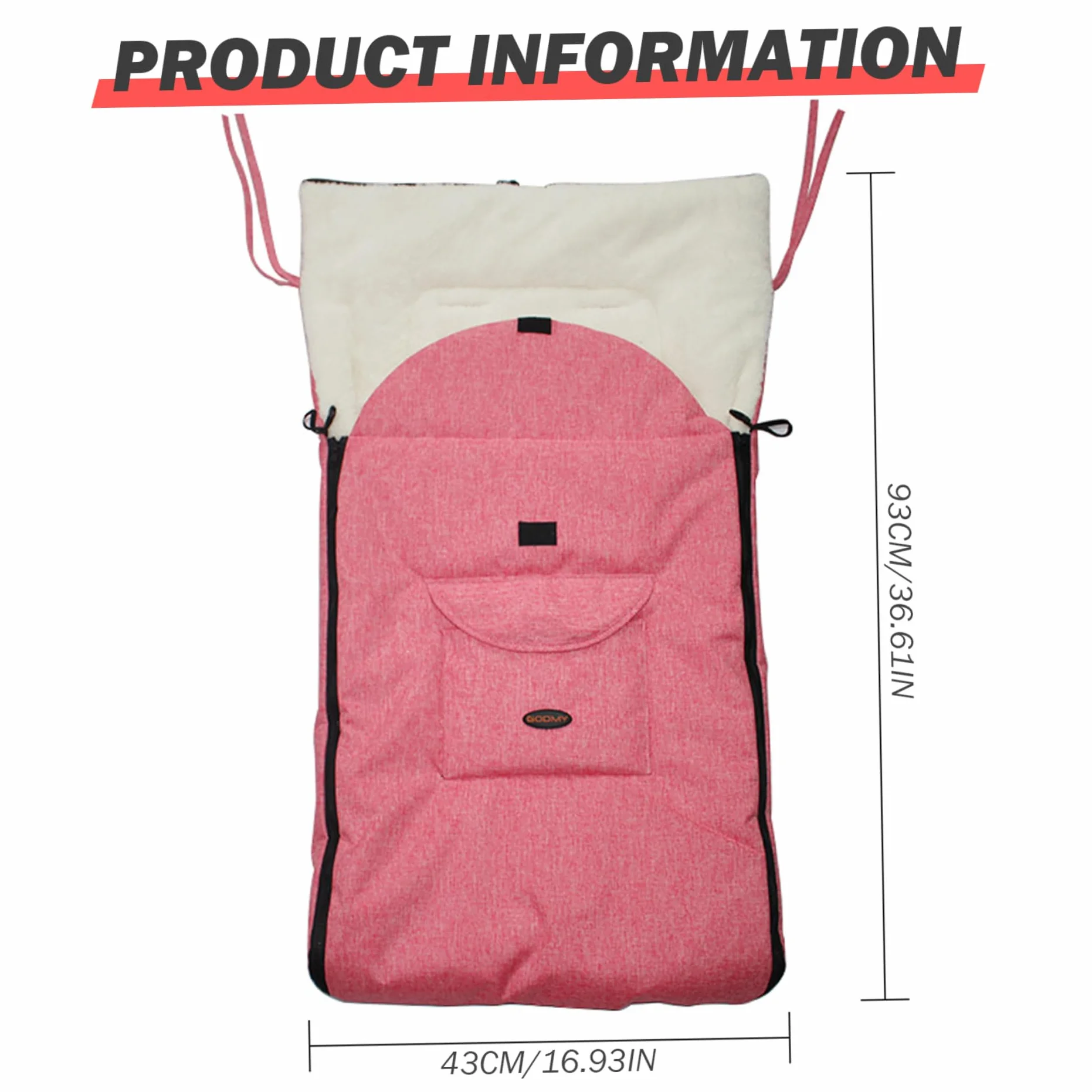 Sacco Coprigambe Per Passeggino, Sacco Nanna Per Passeggino Caldo Invernale 93x43 cm Con Fodera In Peluche E Tasca, Nanna Universale Per Per La Stagione Fredda All'aperto