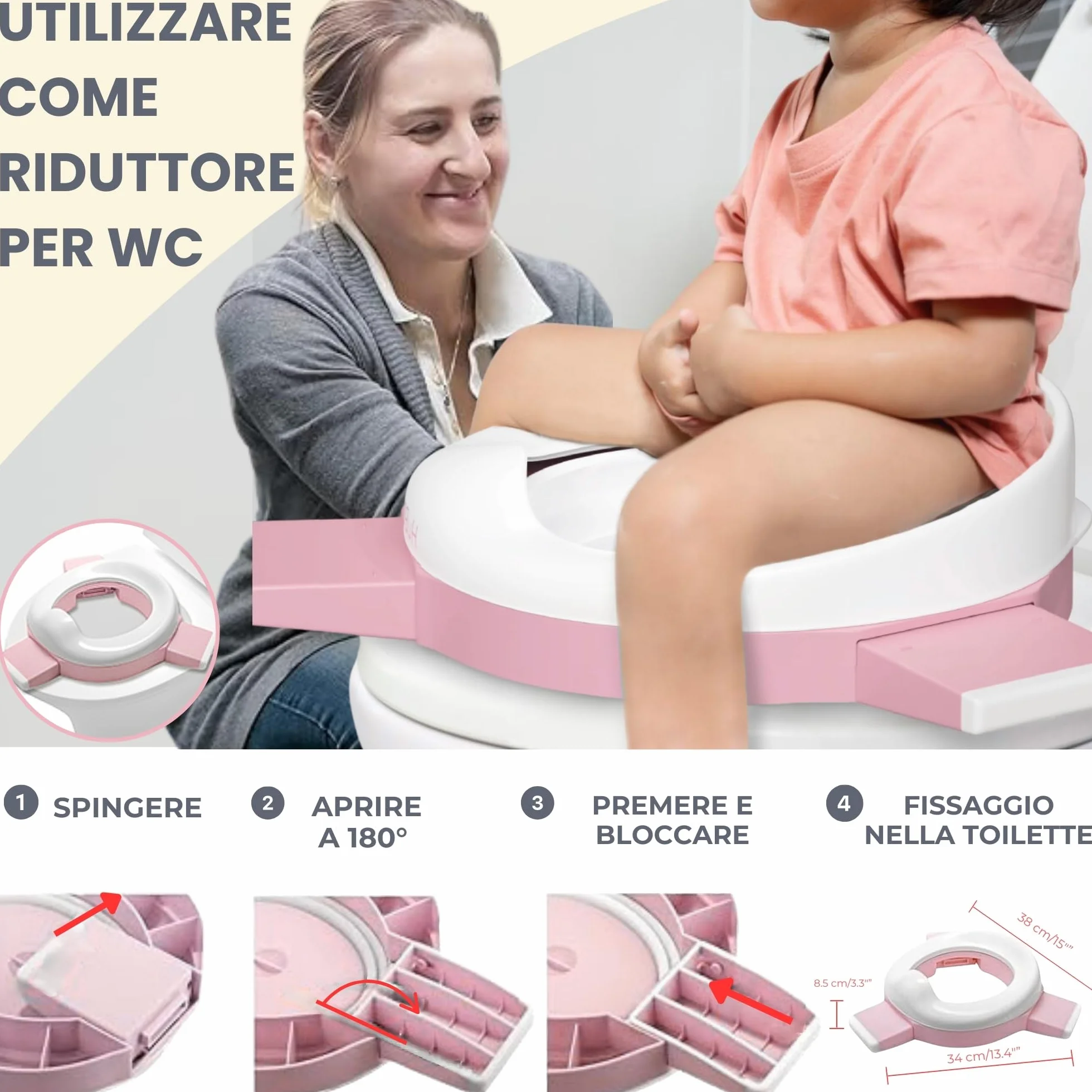 HuBorns - Vasino Portatile per Bambini da Viaggio, 10 Sacchetti Inclusi, Vasino da Viaggio per Bambini Comodo e Sicuro, WC Portatile bambini Facile da Trasportare e da Usare come Riduttore WC Bambini