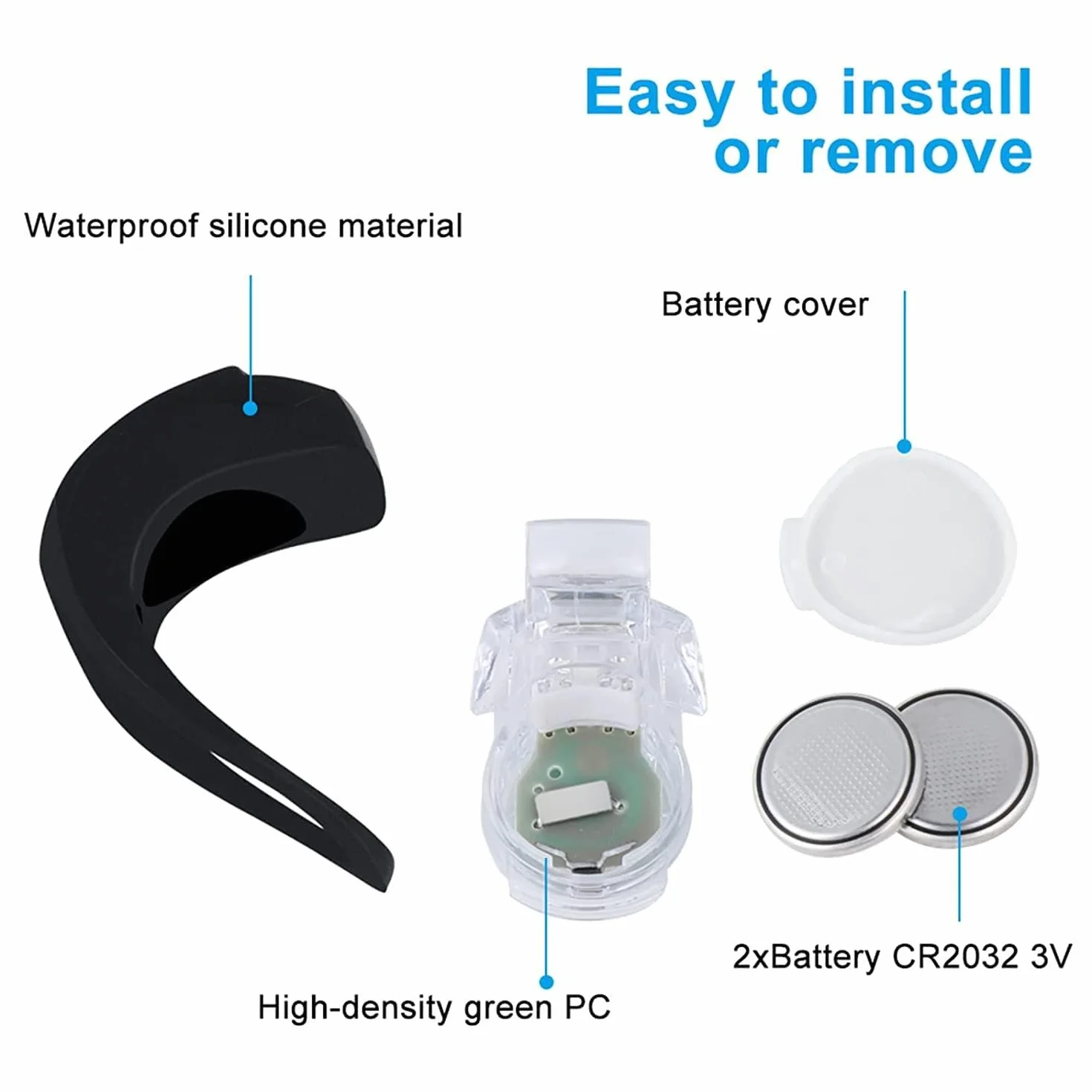 4 luci per carrozzina in silicone: luci LED impermeabili in silicone, luce per carrozzina con LED luminoso e 3 funzioni luminose, luce a LED per passeggino, attività all'aperto, corridore