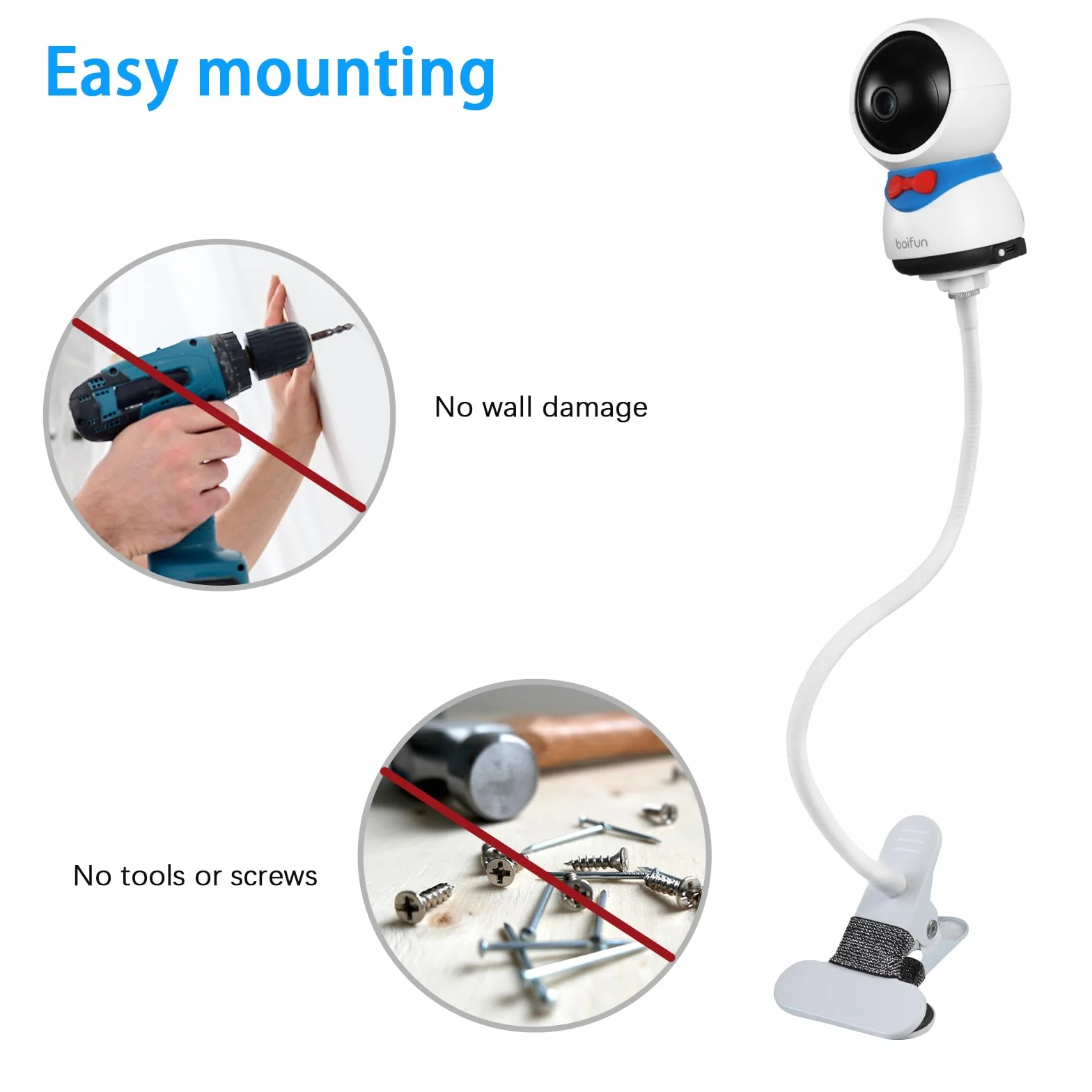 Supporto per baby monitor per baby monitor BOIFUN‎ Baby 2S / Baby 5S / Baby 6T Babyfone Monitor per ieGeek ‎Baby 1T/DEATTI BM101-M, accessorio per monitor video ieGeek