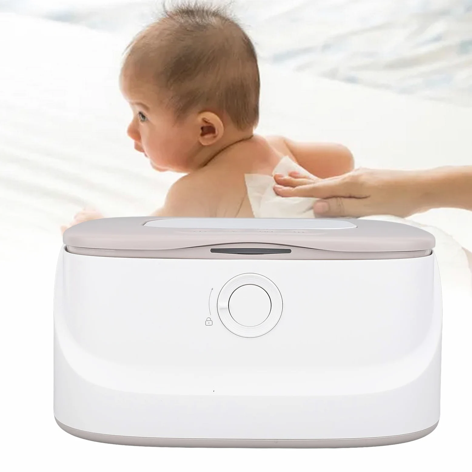 Generic Dispenser Scalda Salviette Umidificate per Bambini Controllo Intelligente della Temperatura Grande capacità con Luce Notturna per la Cameretta dei Bambini (GRAY)