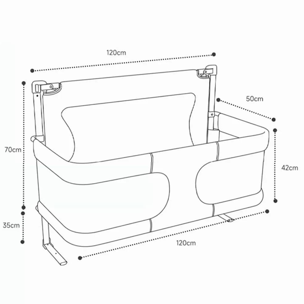 LANTUS Sponda Letto Bambini 2 in 1 Sbarra Letto Barriera Lettino o Cododo Lettino per Viaggi o Vacanze, Facile da Trasportare,120 * 50 * 105 cm (Rosa)