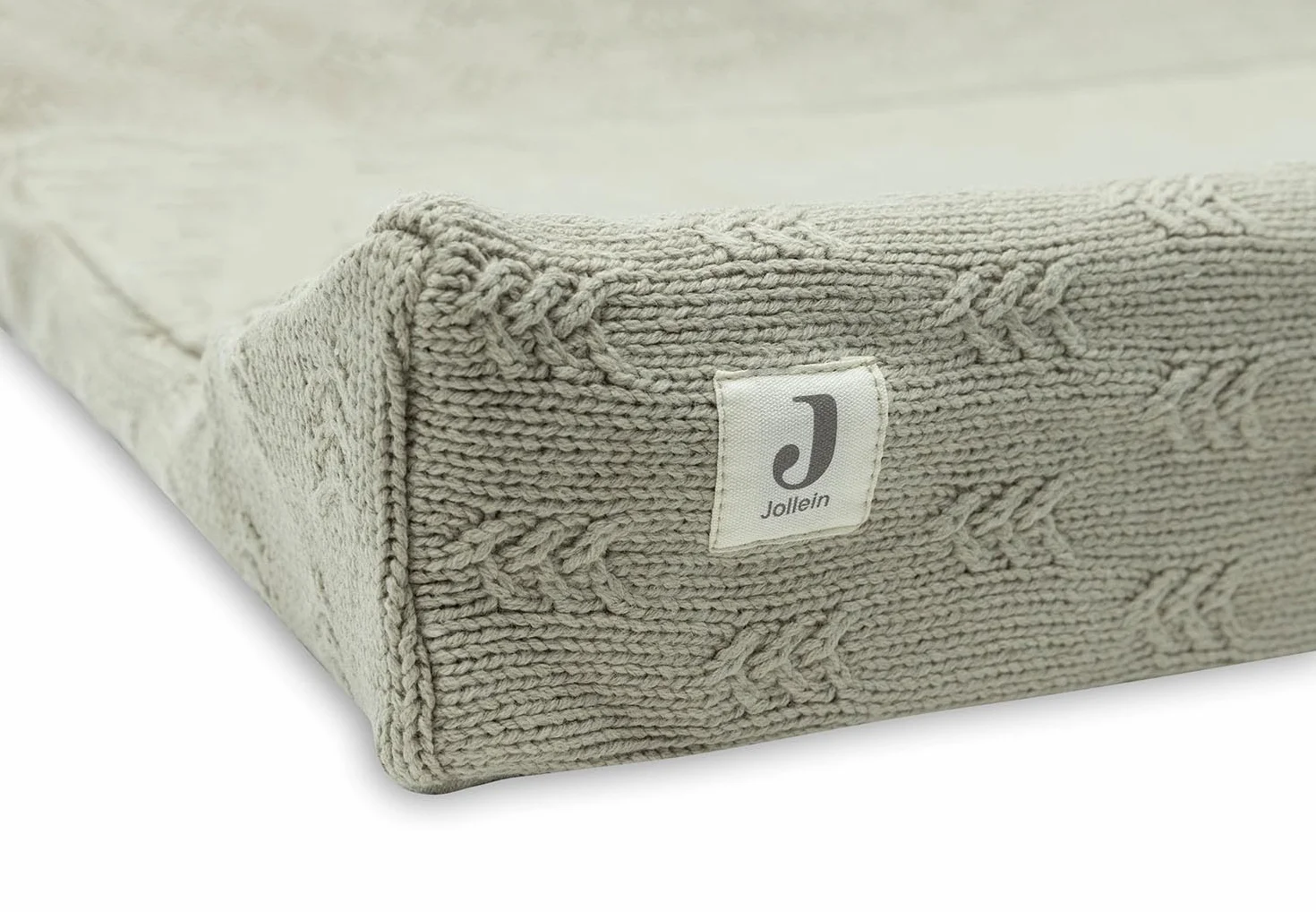 Jollein - Coprimaterasso fasciatoio 50 x 70 cm, grana Knit Olive Green