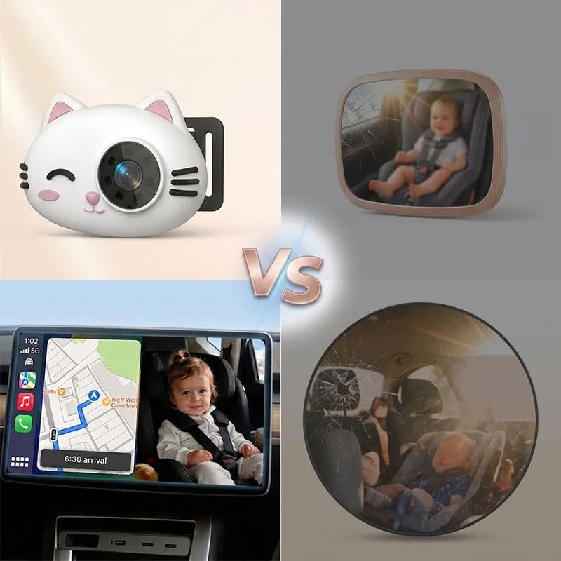 BEEPER BABEECAM 2 • Telecamera per bambini con CarPlay & Android Auto – Kit di Sorveglianza Baby Embedded Telecamera per Sedile Posteriore, Display su Schermo del Veicolo, Installazione Facile