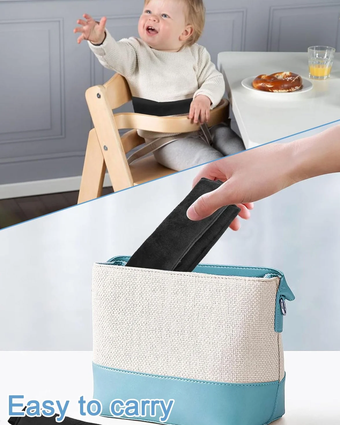 Cinture Seggiolone Pappa Universale, Cinturino Sicurezza,Bretelle e cinture per passeggino,Clip Cinghia Seggiolino, Adatto per Sdraietta Neonati, Sedie e Carrelli