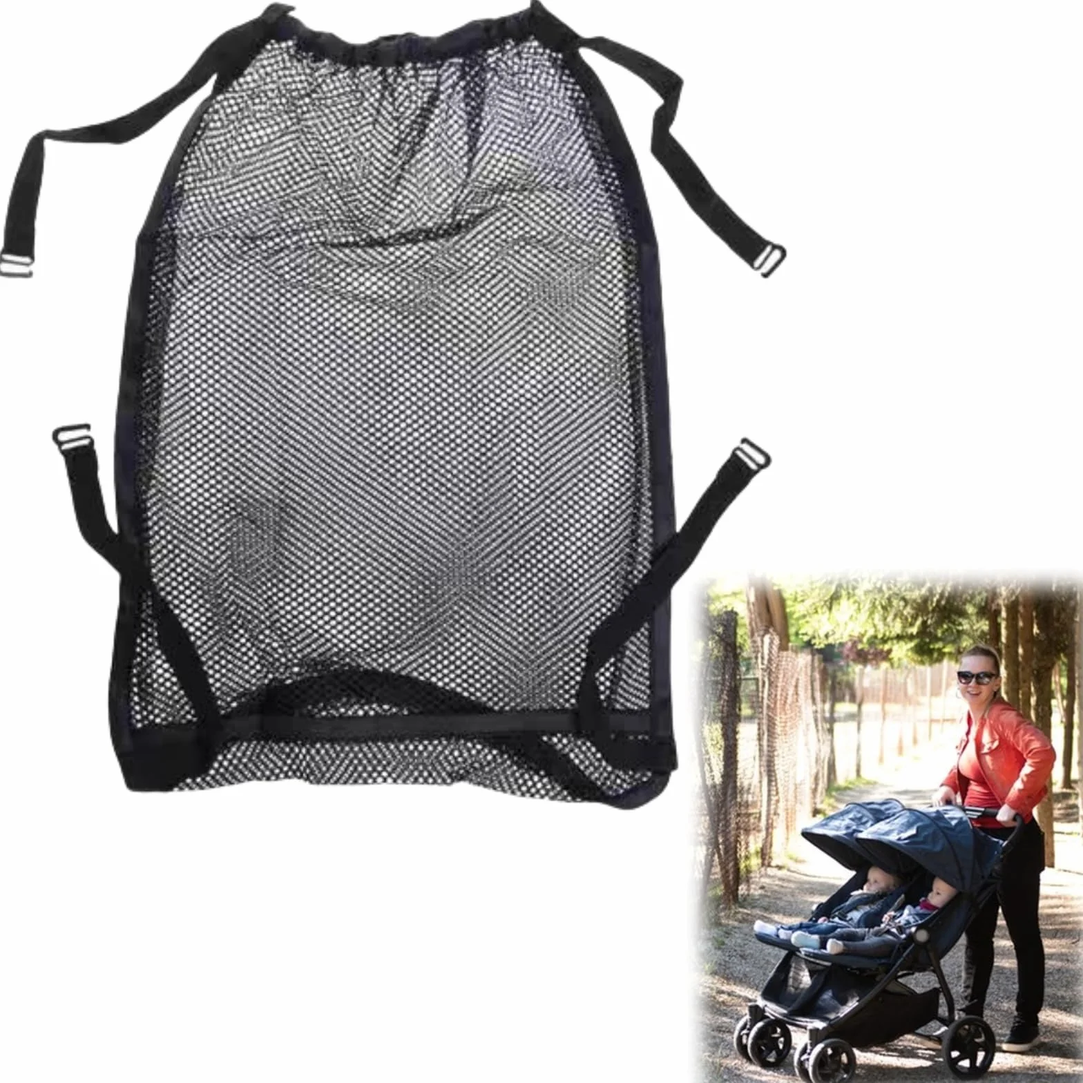 Rete Portaoggetti Universale,Borsa in Rete per Passeggino,Borse per Spesa,Rete per Carrello,Carrozzina e Passeggini,Tasca a Rete sul Retro del Passeggino,Organizer per Passeggino