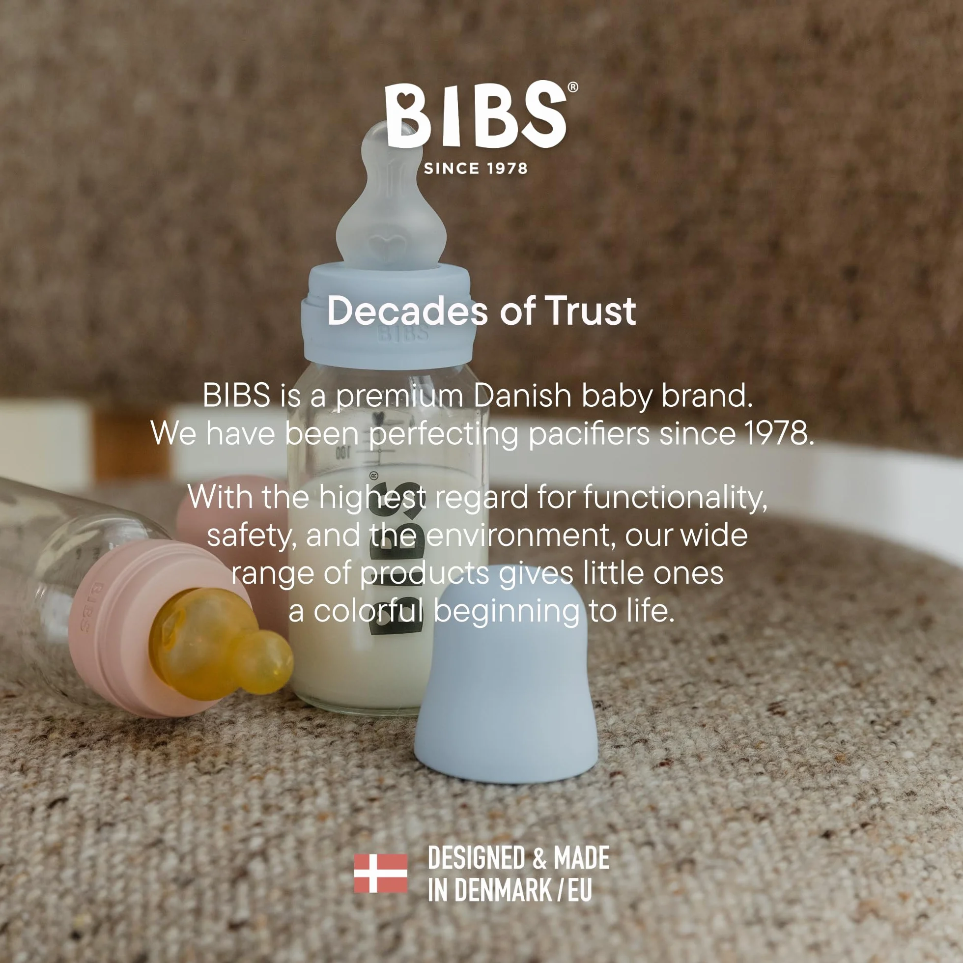 Set di tappi per biberon BIBS - Senza BPA, include tappo, chiusura di sicurezza e tappo a vite - Compatibile con i biberon BIBS (acquistabili separatamente) - Woodchuck