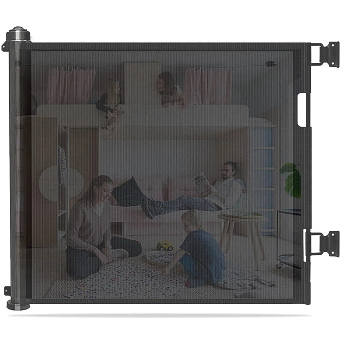 Cancello per scale per bambini, 0-300 cm, cancello estensibile per bambini, cancello barriera per cani, può essere azionato con una mano, adatto per scale/porte/interno ed esterno (colore: C)