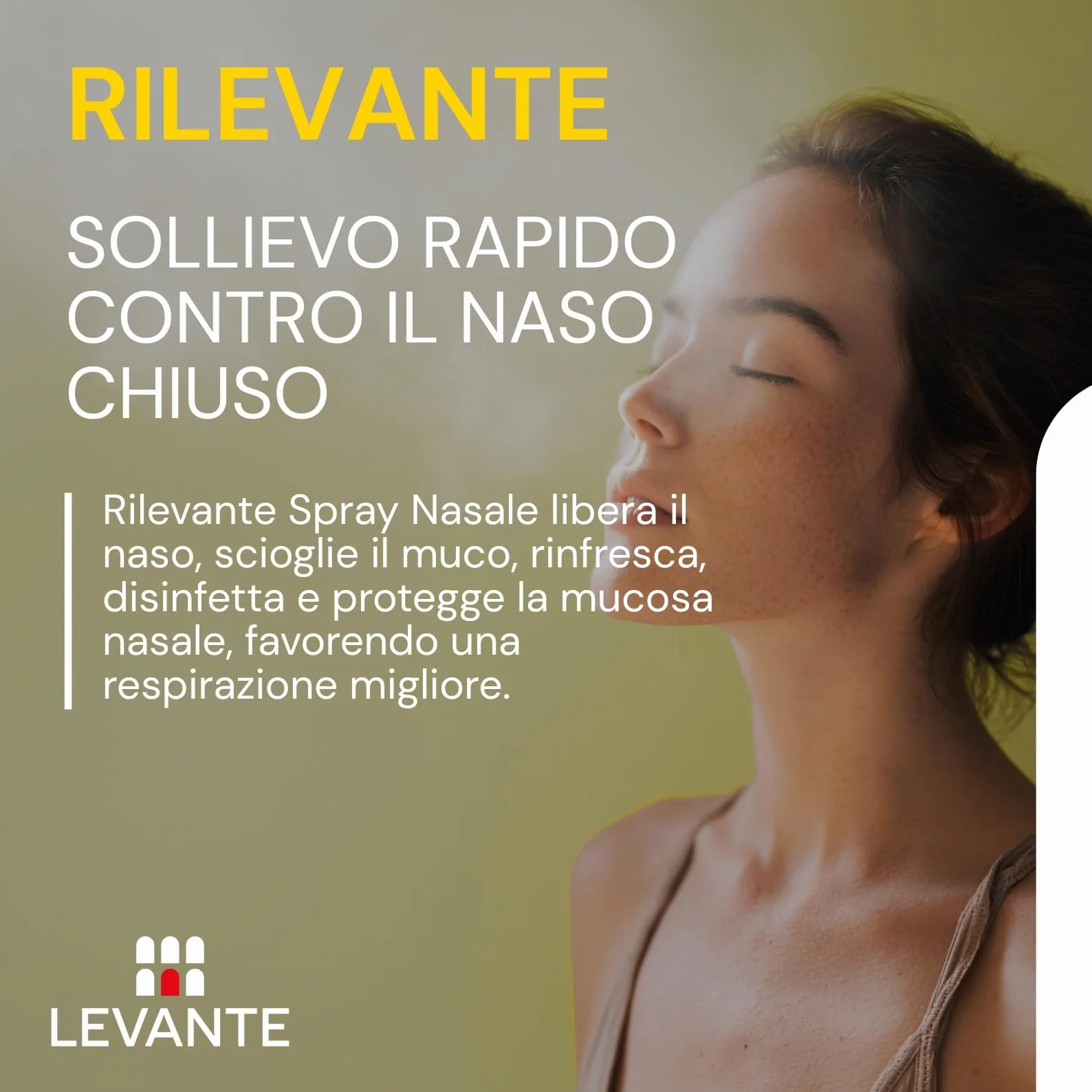 RILEVANTE Spray Nasale Decongestionante Balsamico 30ml per Pulizia Fosse Nasali Sollievo da Naso Chiuso e Raffreddore Spray Nasale Bambini e Adulti Con Eucalipto, Mentolo e Canfora