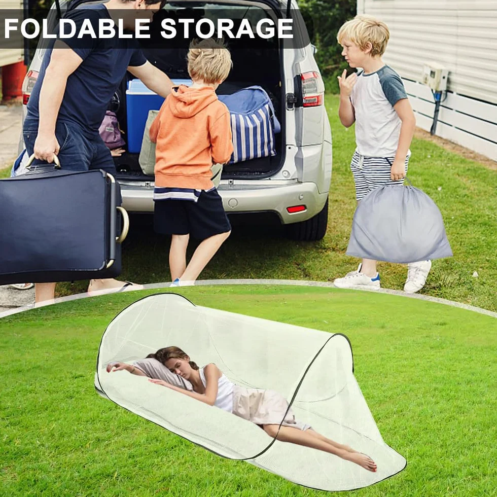 Zanzariera Pop Up 200 x 80 x 56 cm, Zanzariera portatile pieghevole, Zanzariera Pop Up Letto Singolo, per il viaggio, il campeggio e la casa