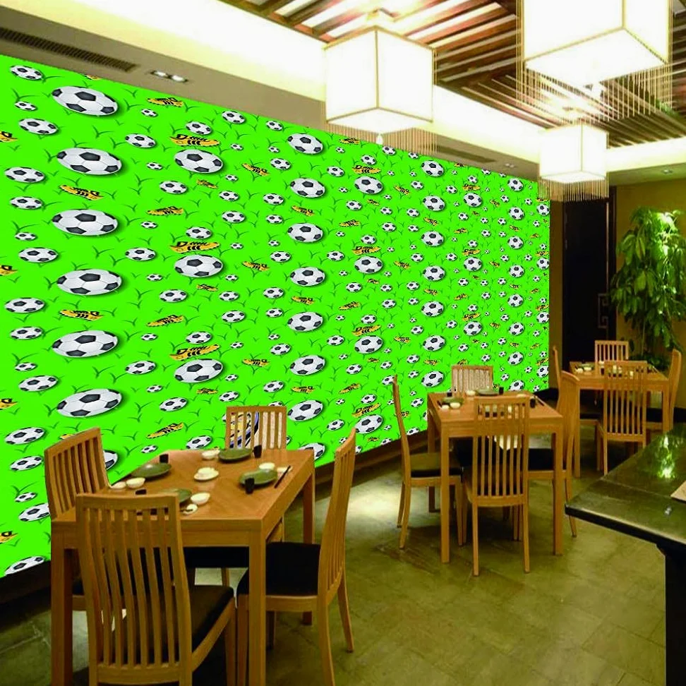 Adesivo da parete 3D da parete con calcio verde, per soggiorno, camera da letto, cameretta dei bambini, 250 cm x 175 cm