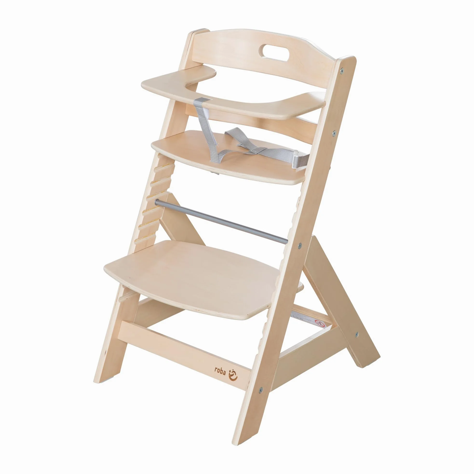 roba seggiolone per bambini Liv Up - Seggiolone in legno che cresce con il bambino - Seggiolone regolabile con cintura di sicurezza - da 6 mesi fino a 70 kg - Naturale-FSC