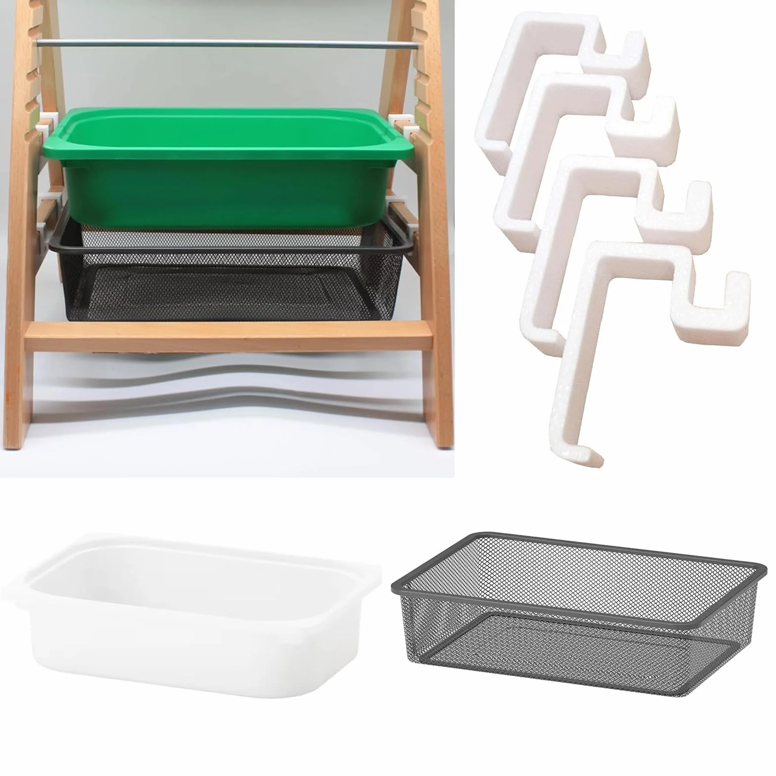 Adattatore Adatto per Seggiolone Hauck Alpha e Beta, Compatibile con Ikea Trofast Scatola e Cestino a Griglia, Fissaggio per Sedia Alta