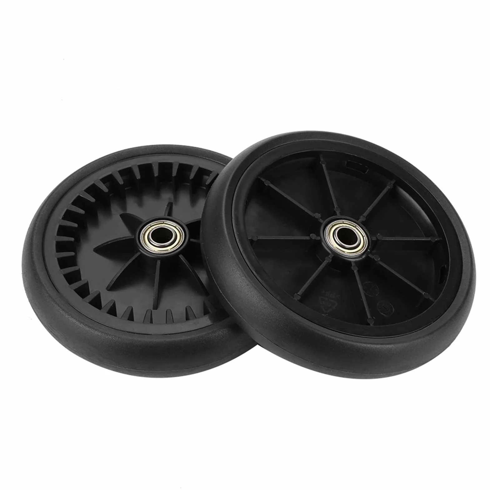 GOTOTOP Ruota per Passeggino, Set Ruote Anteriori e Posteriori in Gomma, Girevole 360 Gradi, Resistente all'Usura, Compatibile con Yoya Vovo, con Attrezzi di Montaggio