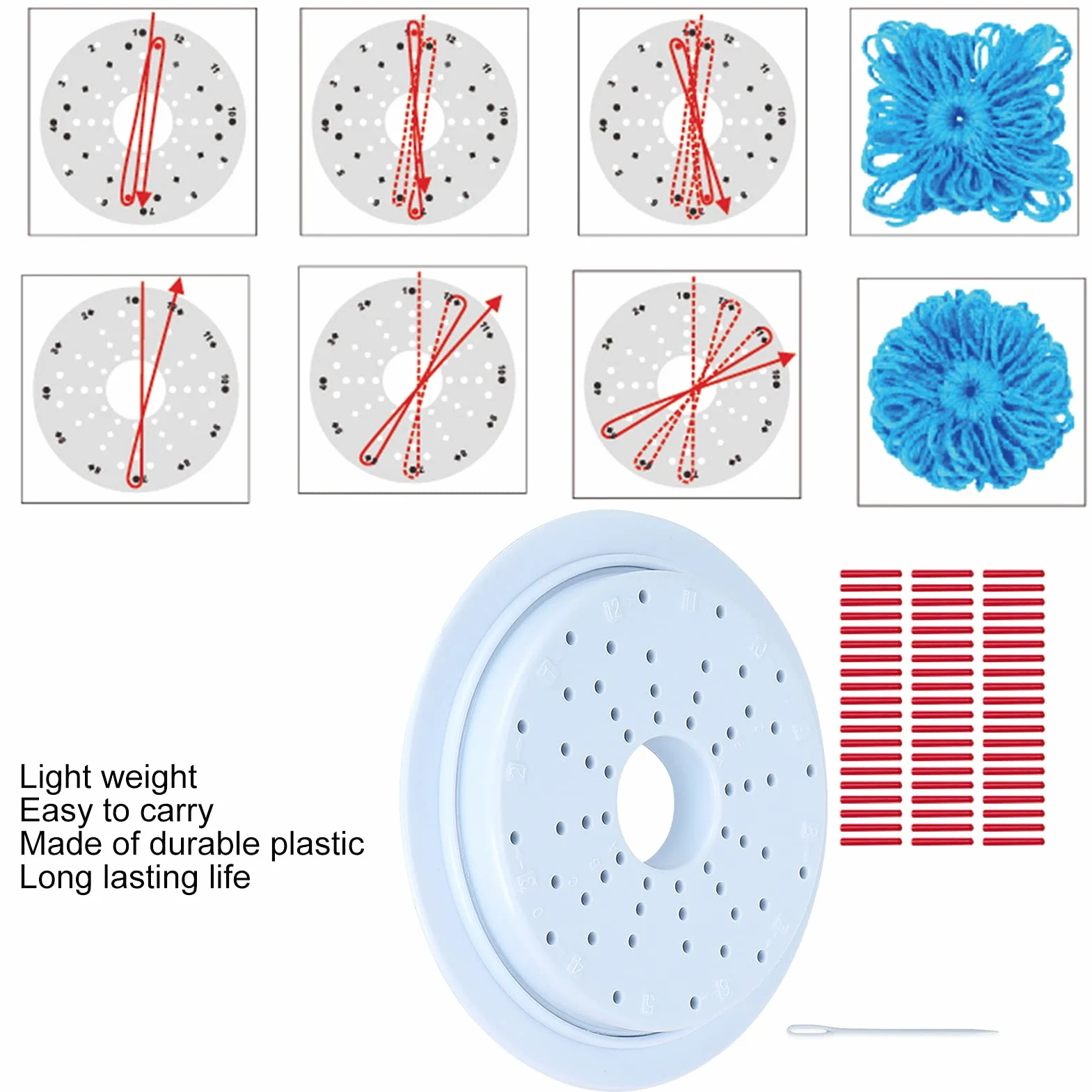 Telaio per Maglieria Rotondo, Kit Fai-da-te per Tessitura, Strumento per Creazione di Fiori in Lana
