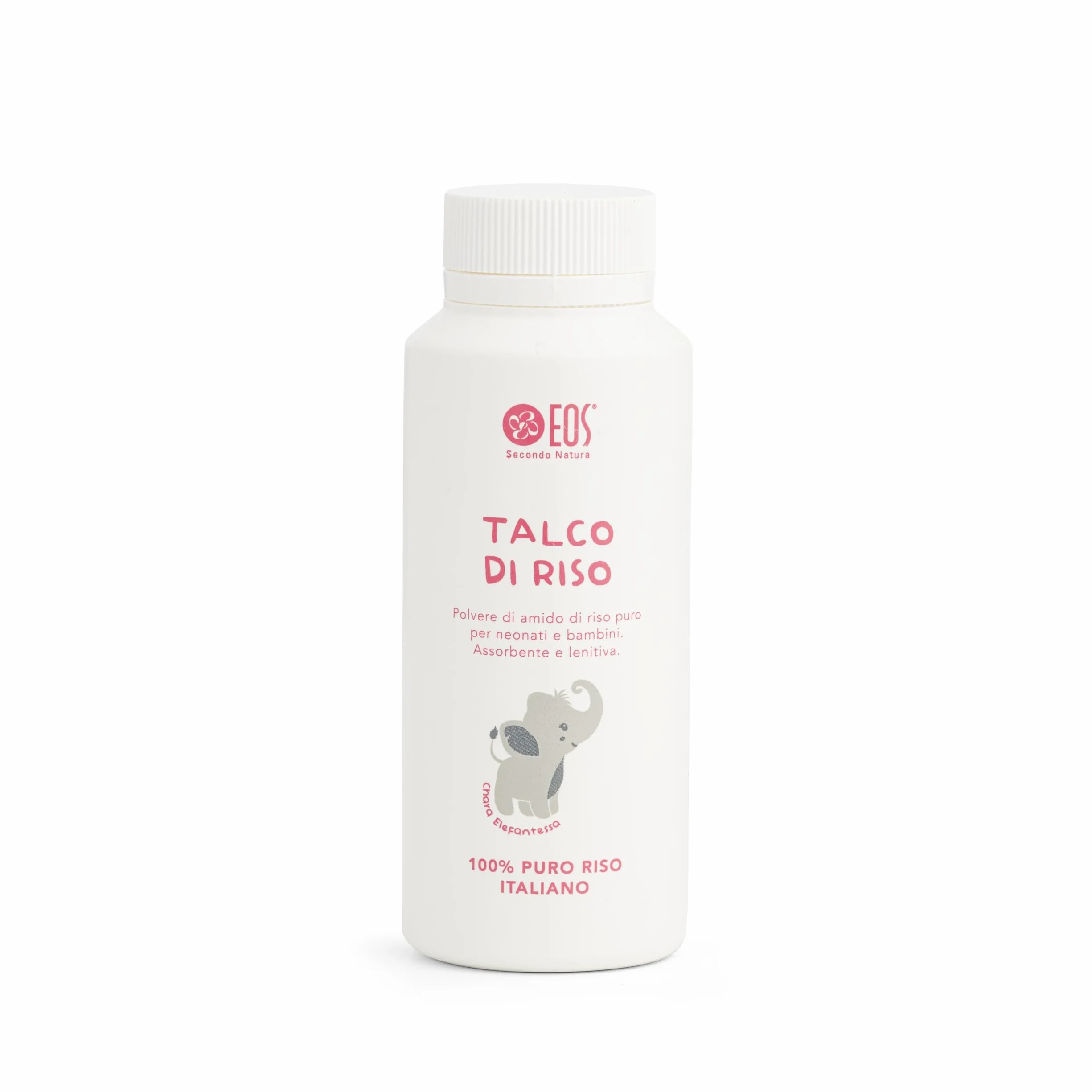 EOS NATURA Talco di Riso - Polvere di Amido di Riso Puro per Neonati e Bambini – Assorbente, Lenitiva – 100% Italiano - Il Mondo di Babu – 100 g