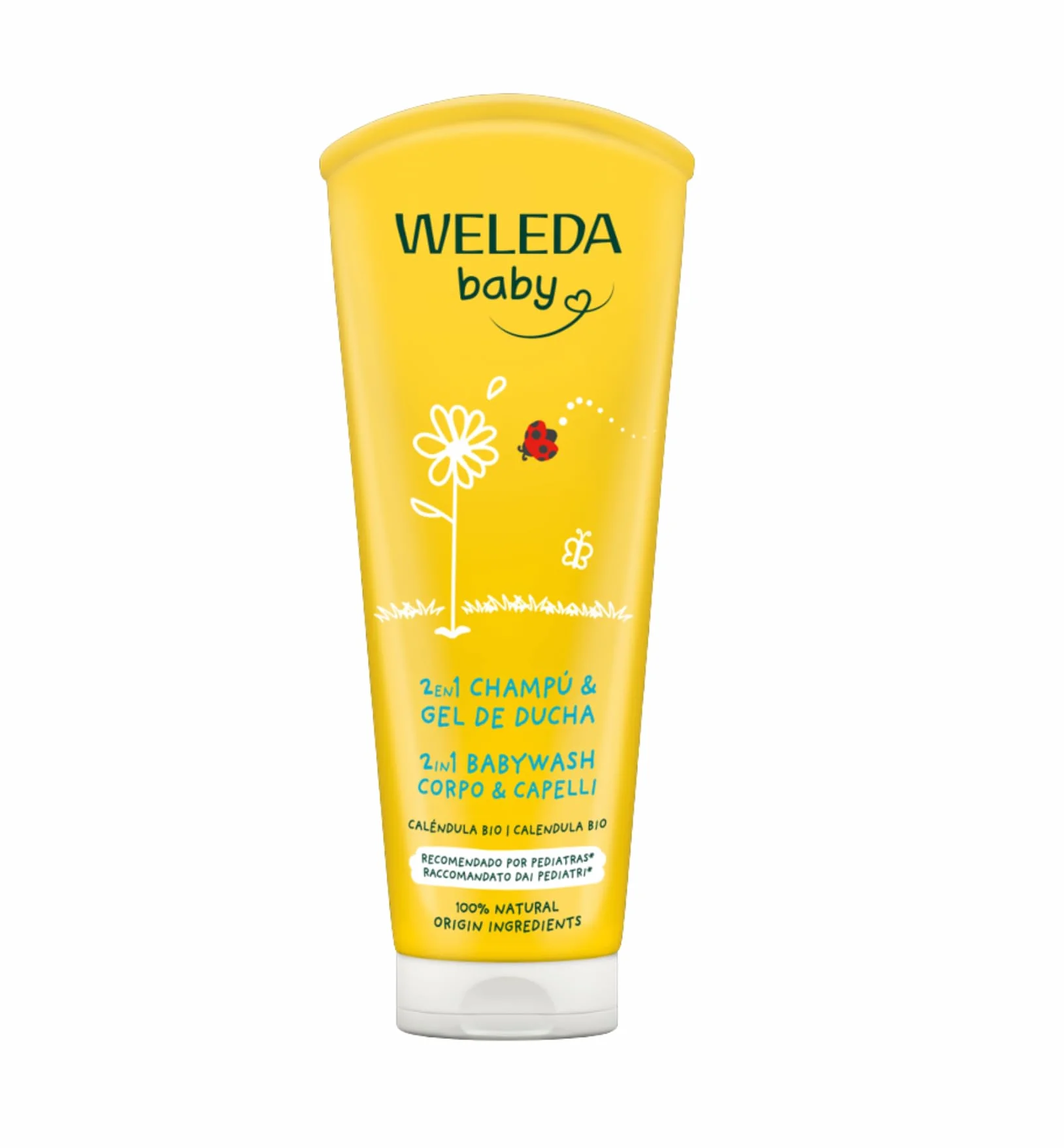 Weleda Baby Babywash Corpo&Capelli Calendula, docciaschiuma 2in1 per la detersione dei più piccoli, formula extra-delicata (1x200ml)
