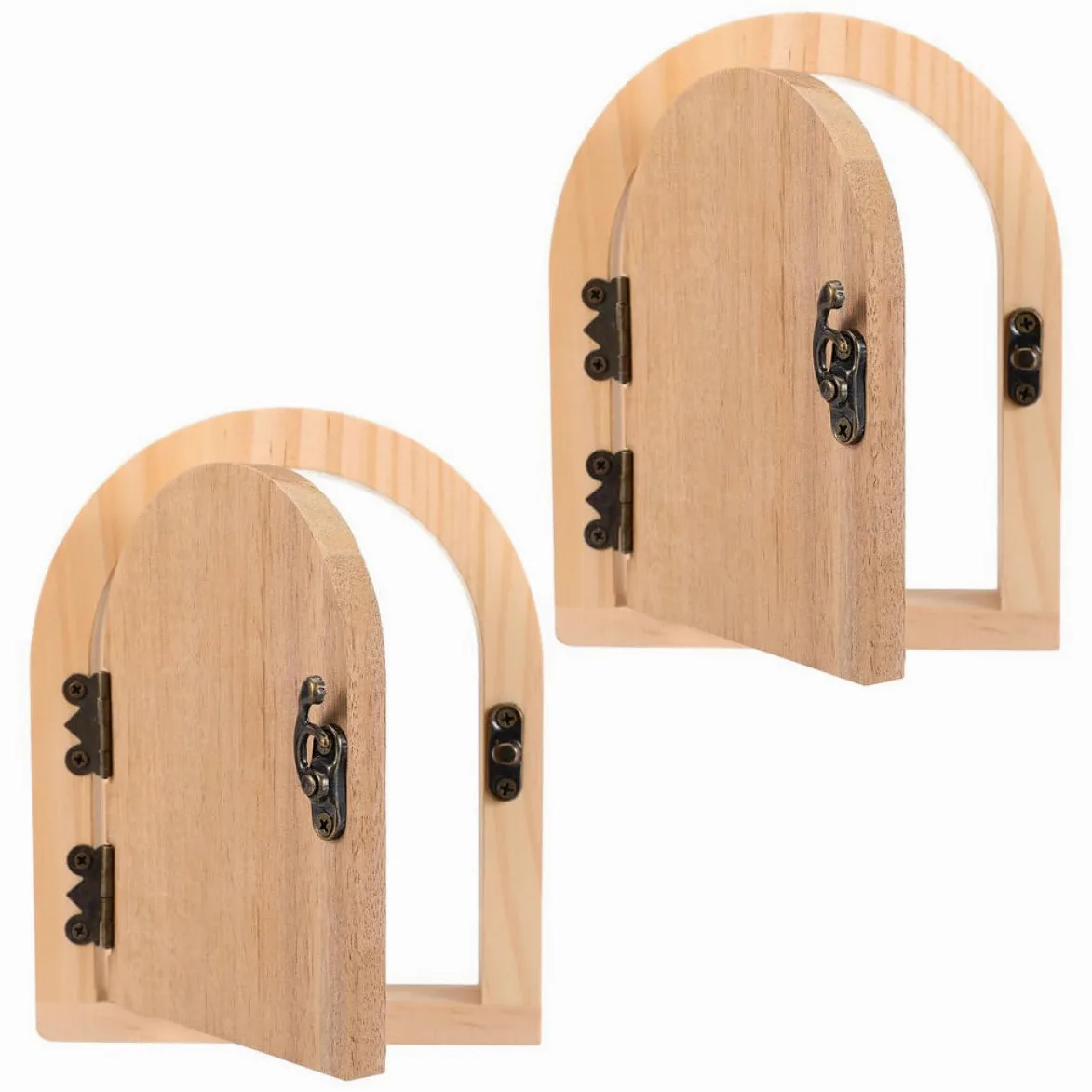 Copripresa Elettrica Porta Fiabesca in Legno 2 Pezzi Khaki | Design Nascosto Decorativo, per Superfici Murali Varie, Previene Contatto Accidentale