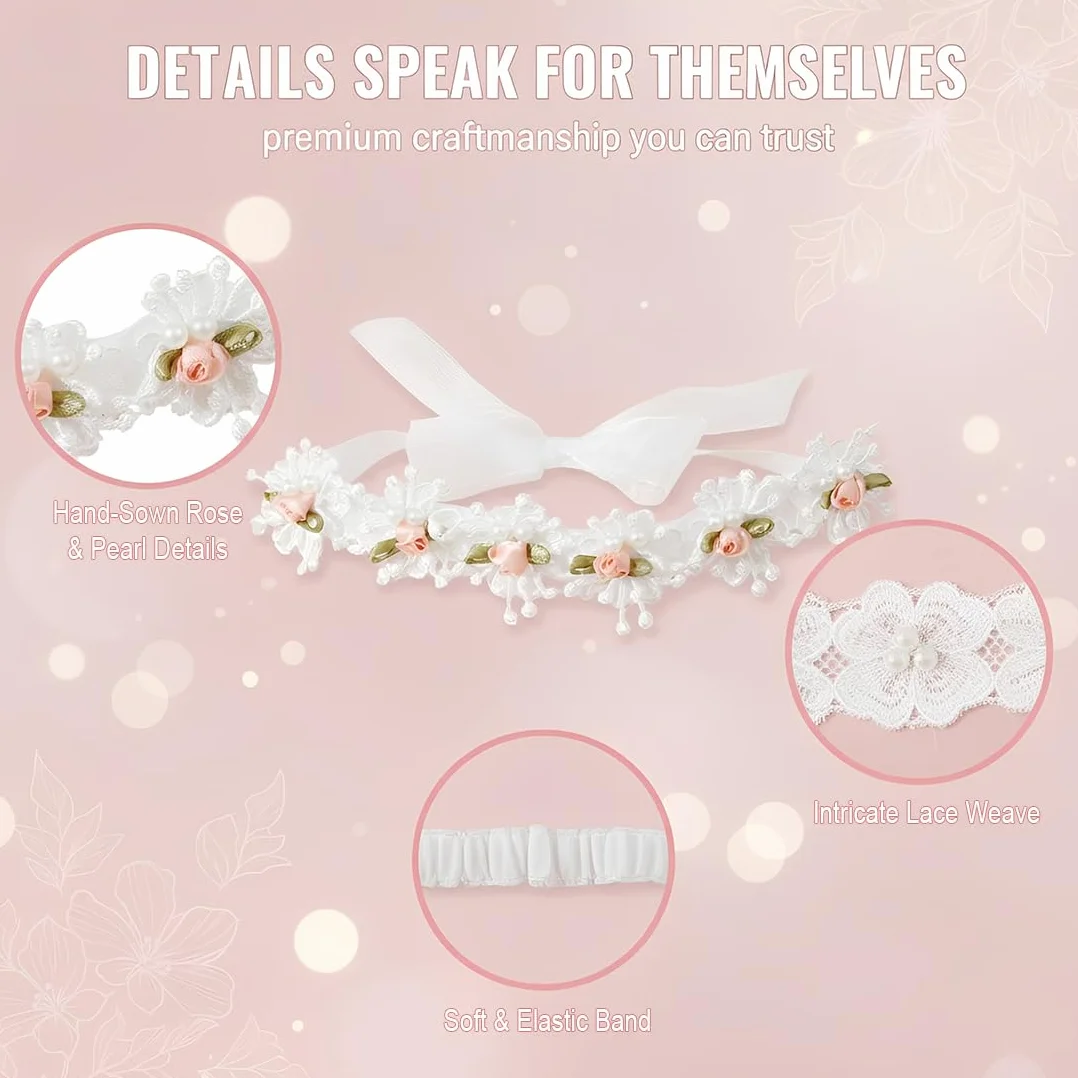 2 Pcs Fascia Per Bambini, Fasce Per Capelli Per Bambini In Pizzo, Matrimonio Bambini Fascia Neonato, Fascia Pizzo Chiffon Moda Fascia Elastica Capelli