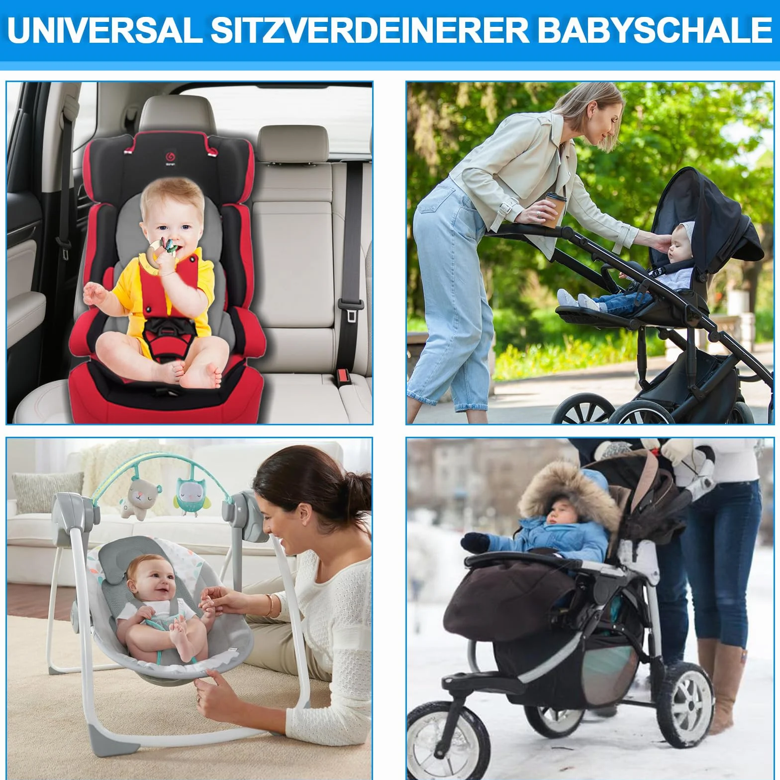 Riduttore universale per ovetto, nserto Neonato Rete 3D Peluche, Riduttore Ovetto, Anti-Sudorazione Poggiatesta Corpo, Ovetti Passeggini Seggioloni Viaggio (Grigio)