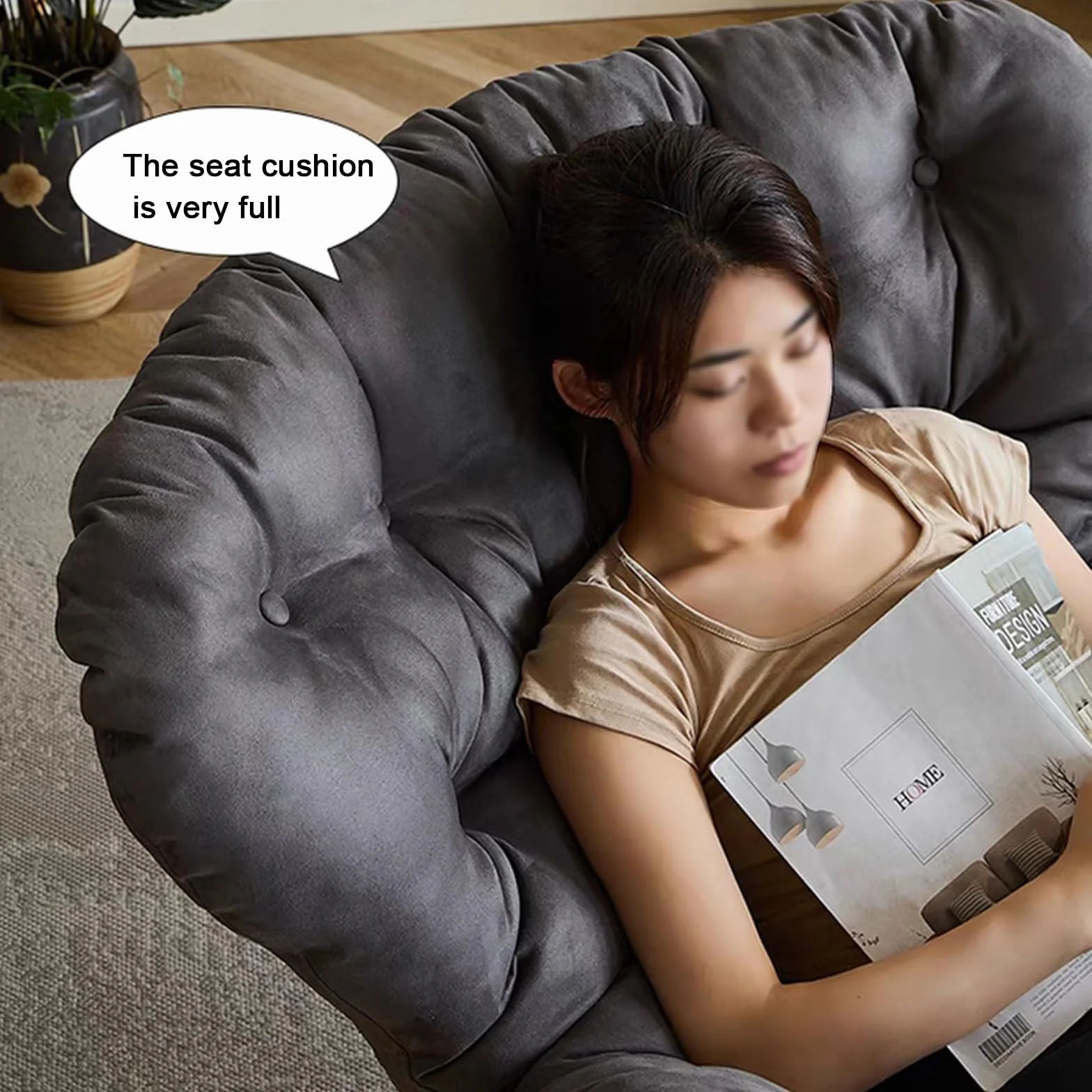 Sedie a Dondolo per Soggiorno,Poltrona Allattamento,Poltrona a Dondolo Imbottita,Comoda Sedia da Lettura, Moderna Sedia a Dondolo, per Soggiorno,(Light Gray)