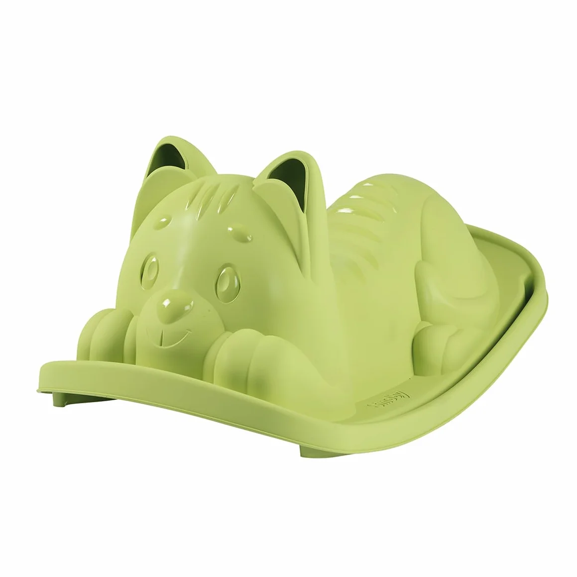 Smoby Life - Dondolo monoposto gatto Gatto, colore Verde, Seduta ergonomica, per bambini dai 18 mesi, con plastica Riciclata, 7600830108