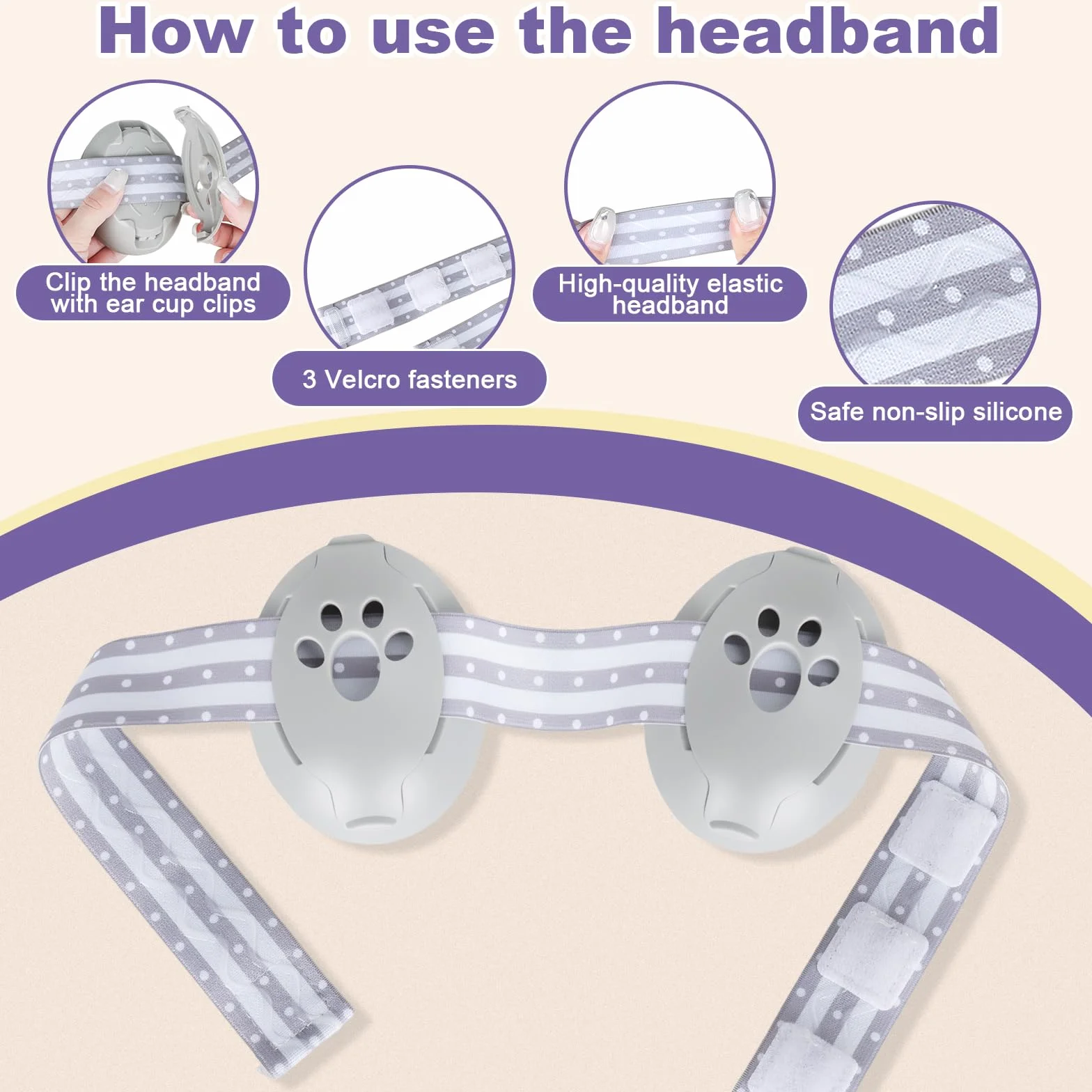 Cuffie Antirumore bambino, 2 in 1 per Neonati da 0 a 36 Mesi e Bambini da 3 a 8 Anni, Elastiche Regolabili, Protezioni Acustiche per Migliorare il Sonno in Viaggio