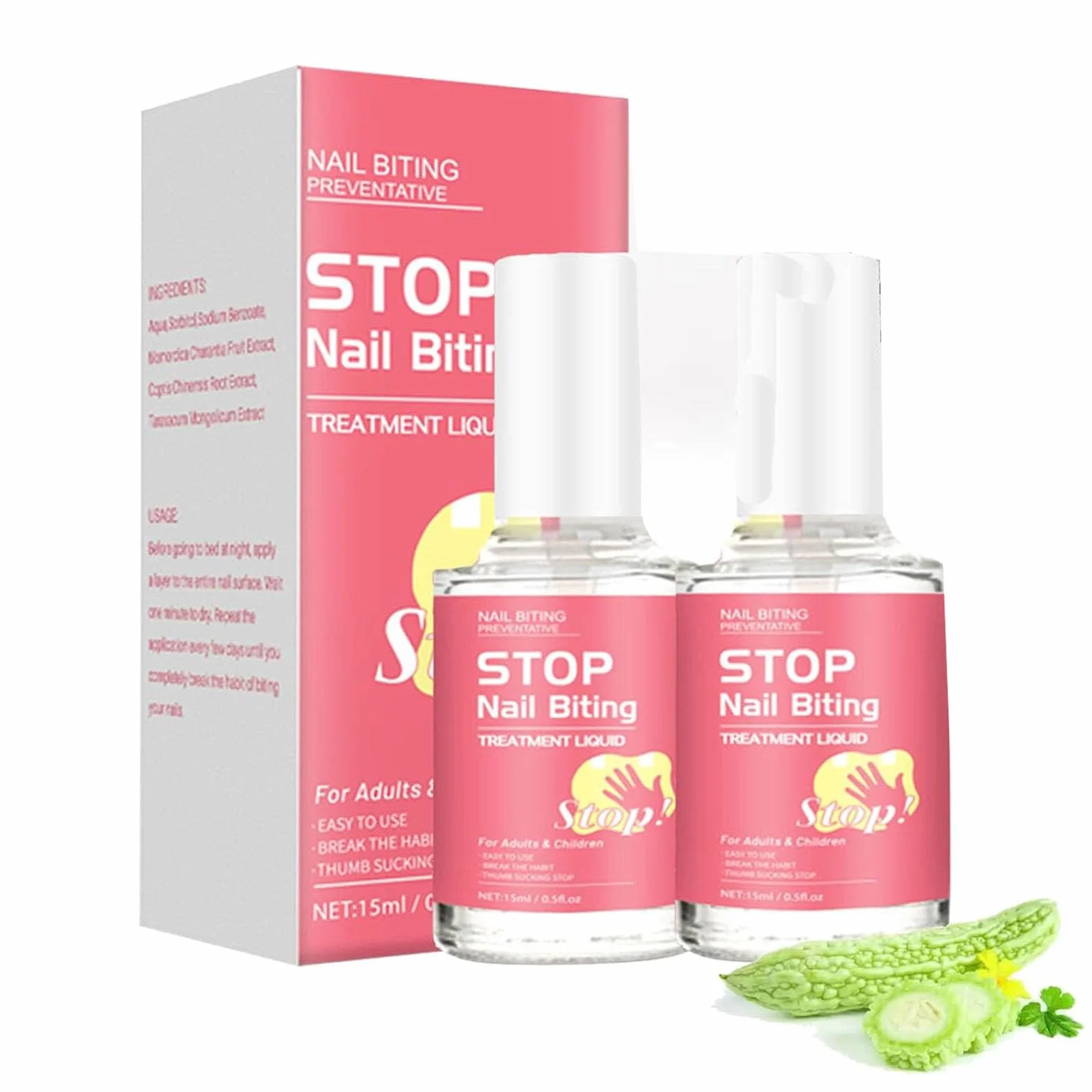 Stop Smalto per unghie per bambini e adulti, anti-masticazione delle unghie contro la masticazione delle unghie | Vernice naturale anti-masticazione delle unghie contro il succhiare il pollice (2