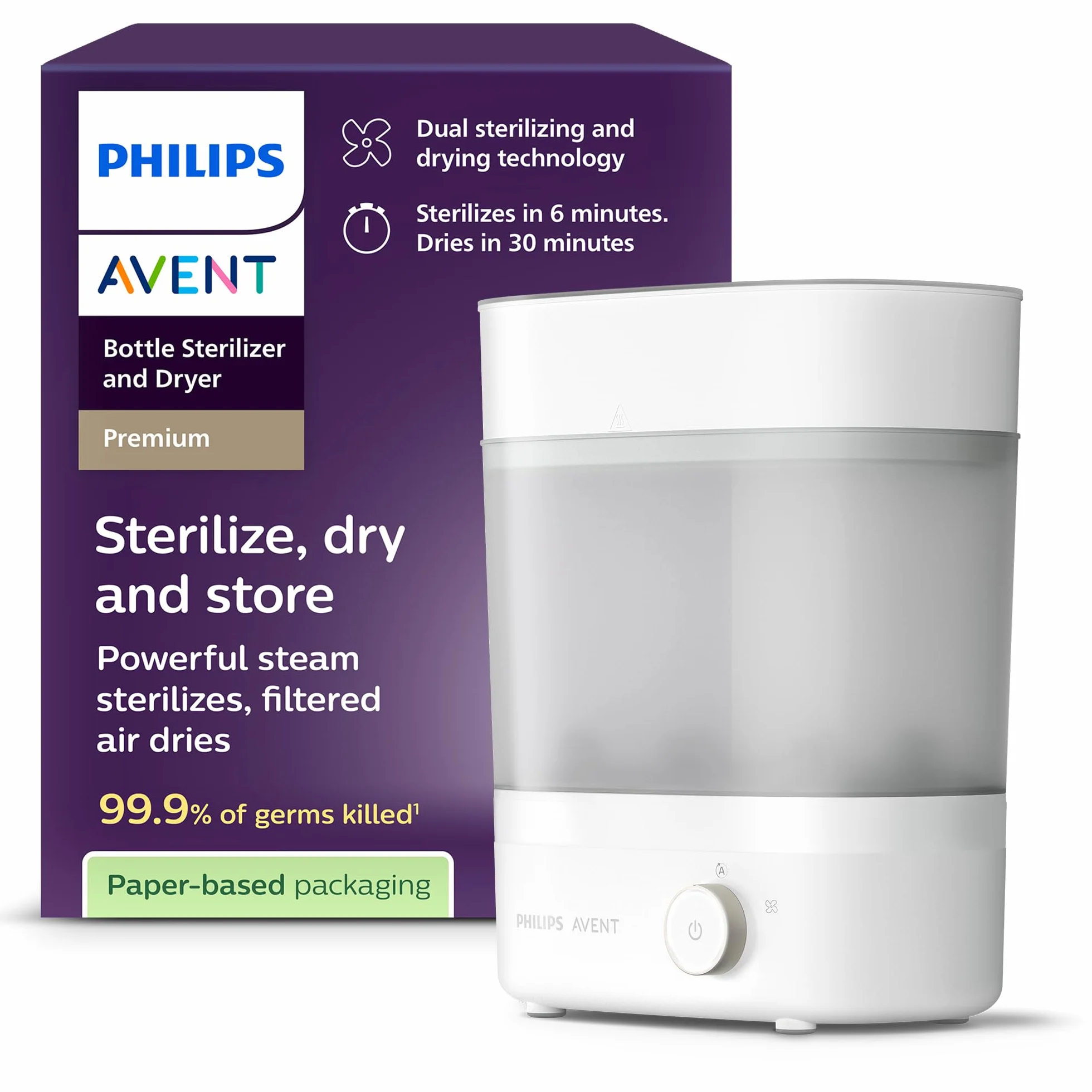 Philips Avent Sterilizzatore e asciugatrice per biberon, rapido e igienico SCF293/00