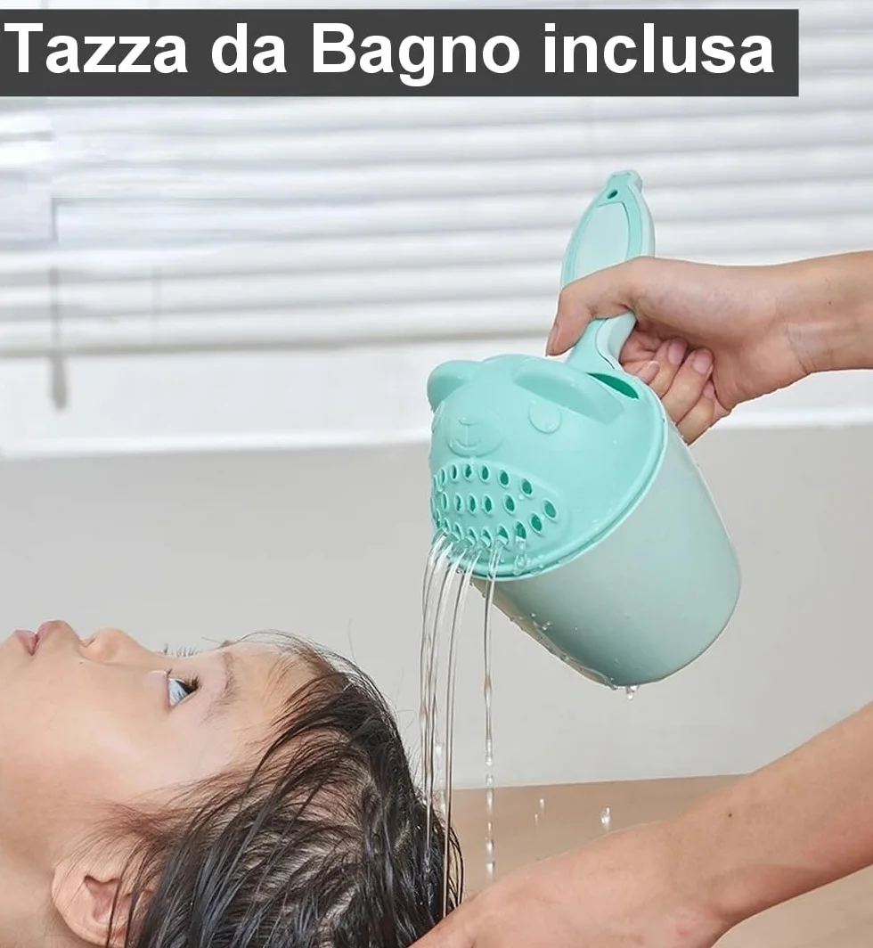 Cuscino Bagnetto Neonato + Tazza da Bagno, Riduttore Vasca da Bagno Neonato, Supporto vaschetta Universale, Materassino Bagnetto Antiscivolo, Confortevole e Morbido