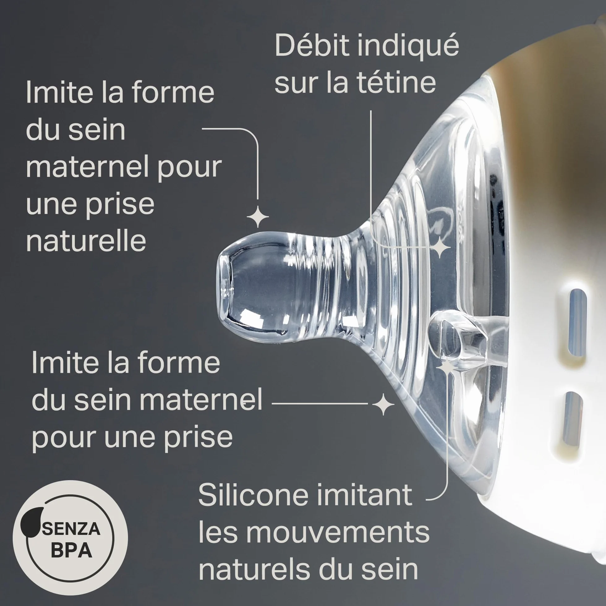 Tommee Tippee Tettarelle per biberon Natural Start, flusso medio, 0+ m, attaccamento naturale, valvola anti-colica, silicone morbido, 2 pezzi